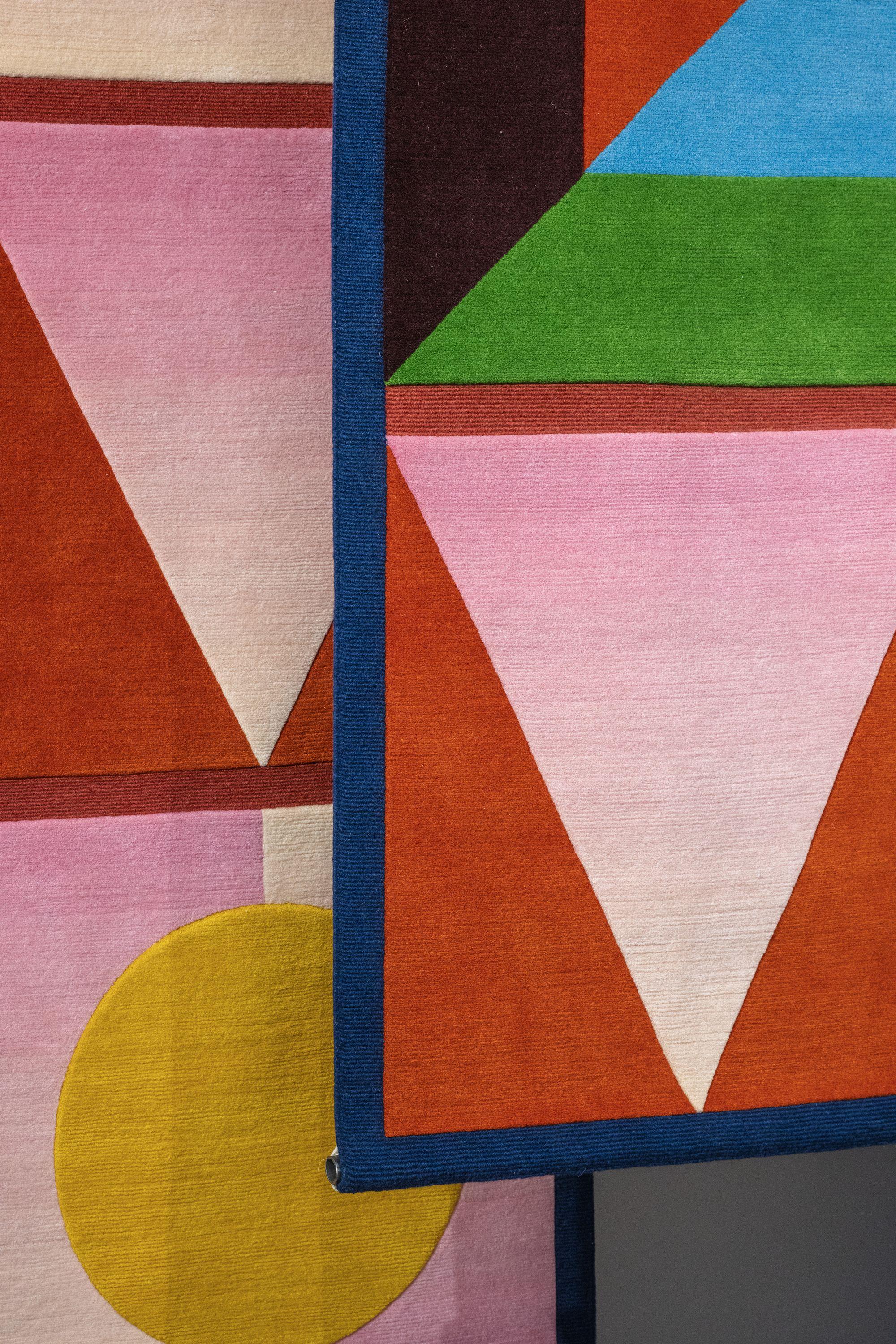 cc-tapis HABEN SIE EINEN? (SQUARE) Handgefertigter Teppich von India Mahdavi (21. Jahrhundert und zeitgenössisch) im Angebot