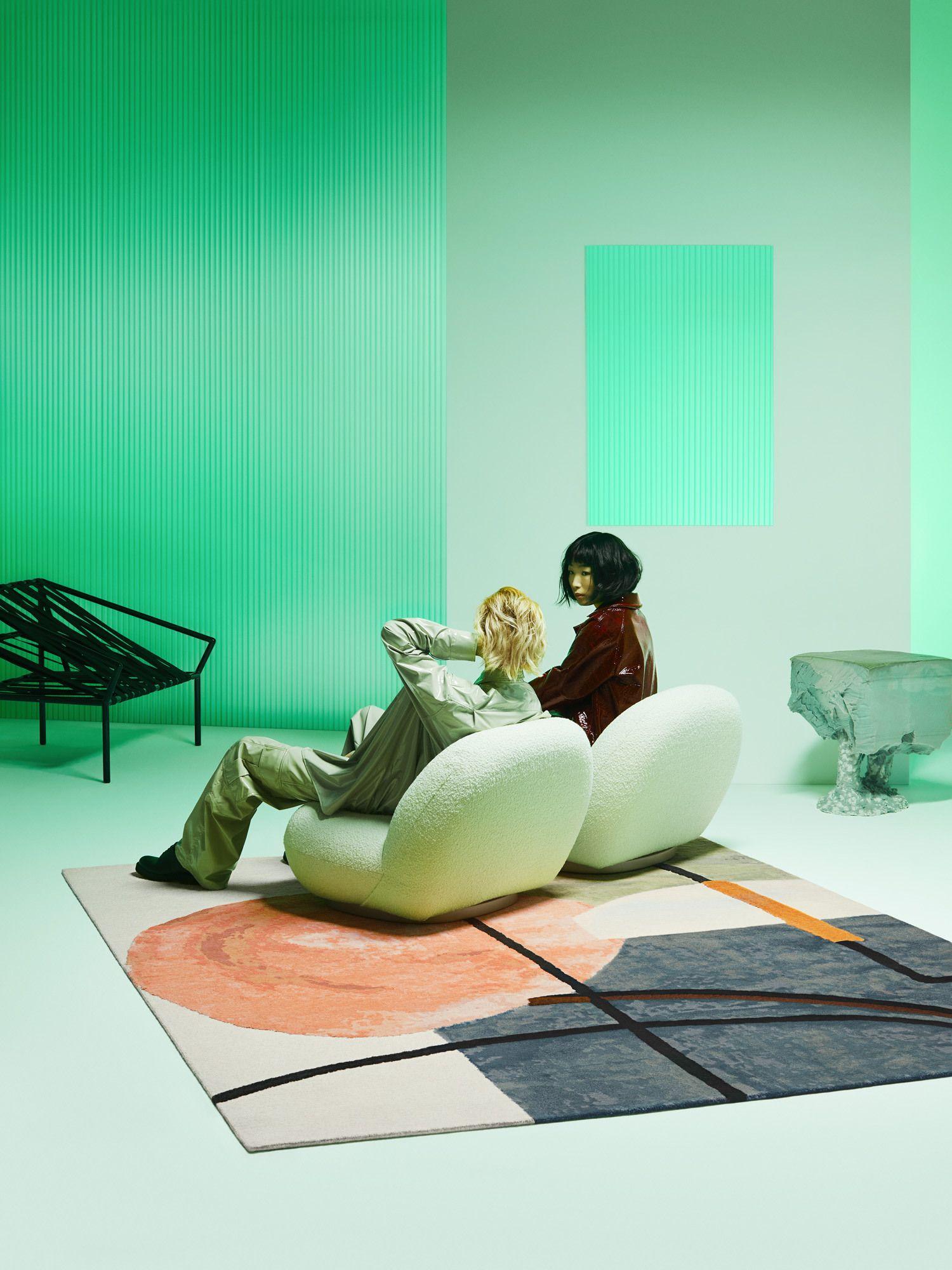 cc-tapis Doodle Kollektion Interieur mit Tischteppich von Faye Toogood (Nepalesisch) im Angebot