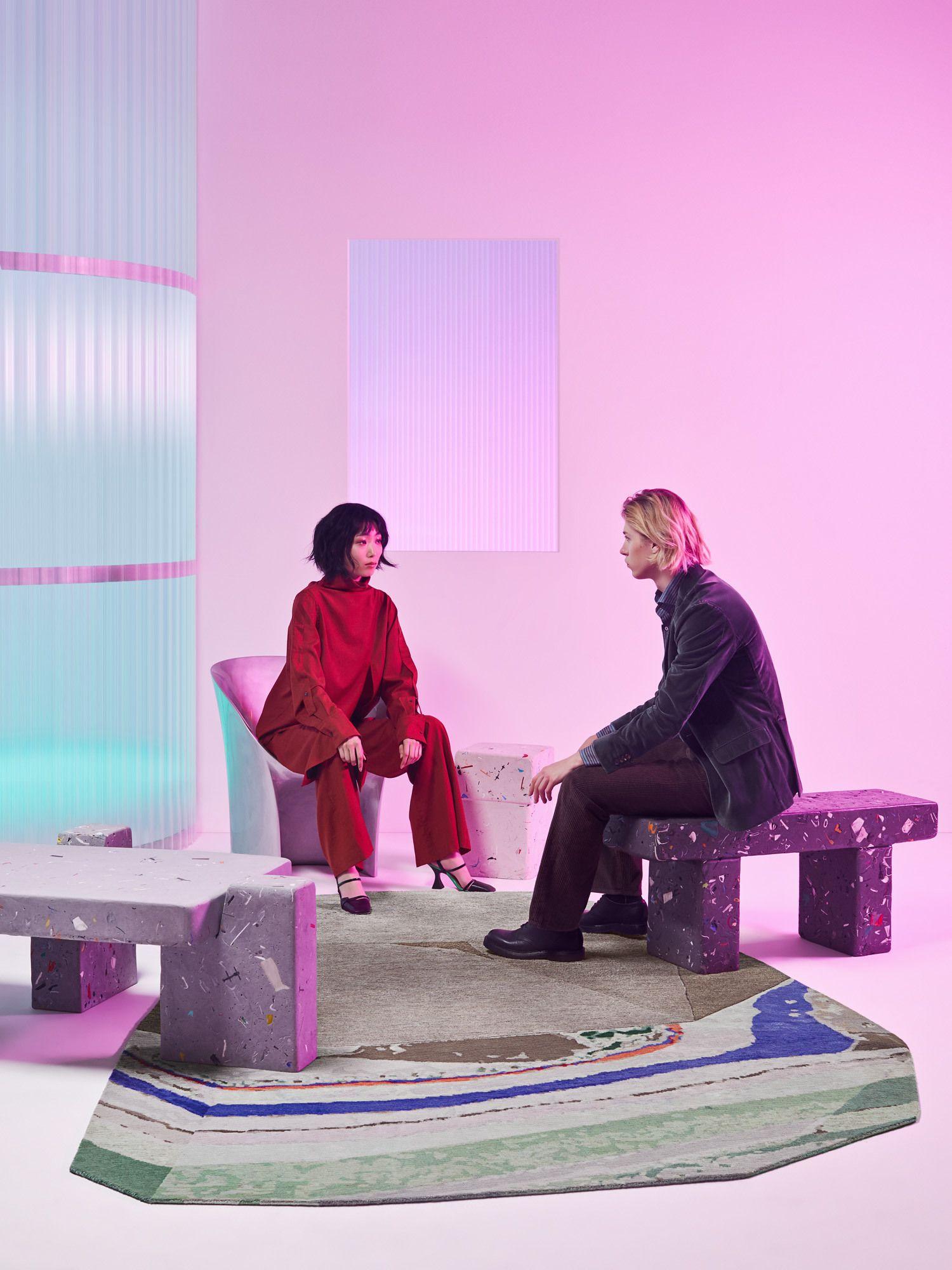 Nepalese Collezione cc-tapis Fordite  Tappeto Fordite B Rock Shaped di Patricia Urquiola in vendita