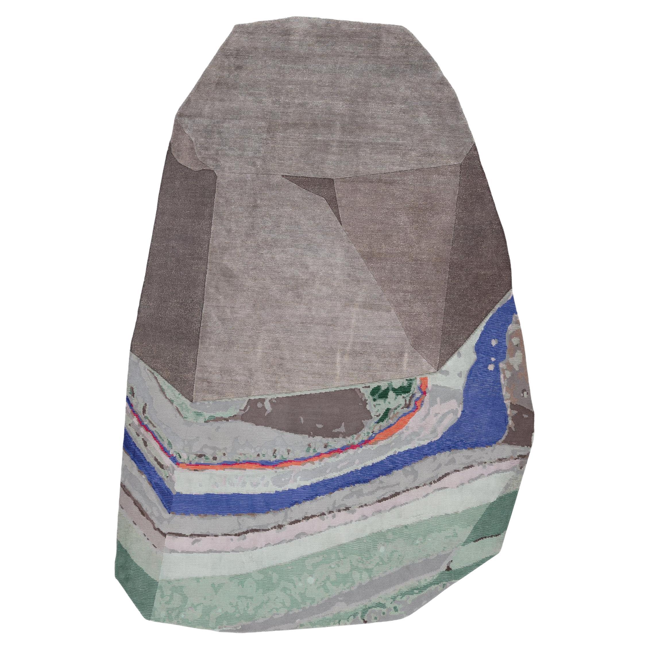 cc-tapis Fordite Collection  Fordite B Rock Shaped Rug by Patricia Urquiola 