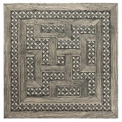 cc-tapis -Fornasetti Collection- MUSCIARABIA Square Black and white handmade rug
