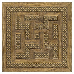 cc-tapis -Fornasetti Collection- MUSCIARABIA Tappeto quadrato fatto a mano in finitura oro