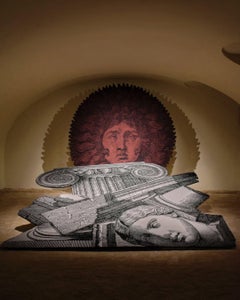 cc-tapis -Fornasetti Collection- RE SOLE handmade rug in Burnt Umber Finish