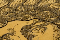 cc-tapis -Fornasetti Collection- RE SOLE handmade rug in Gold Finish
