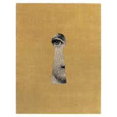 cc-tapis - Fornasetti Collection - SERRATURA handmade rug in Gold Finish