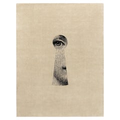 cc-tapis - Fornasetti Collection - SERRATURA handmade rug in White Finish