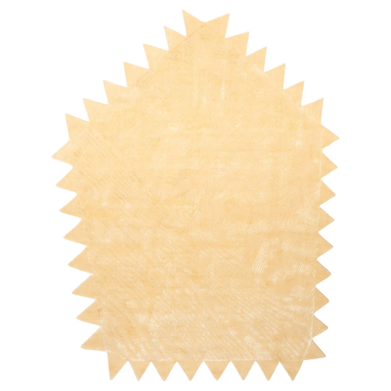 cc-tapis Handmade Zig Zag Cream Rug by Objects of Common Interest in STOCK For Sale