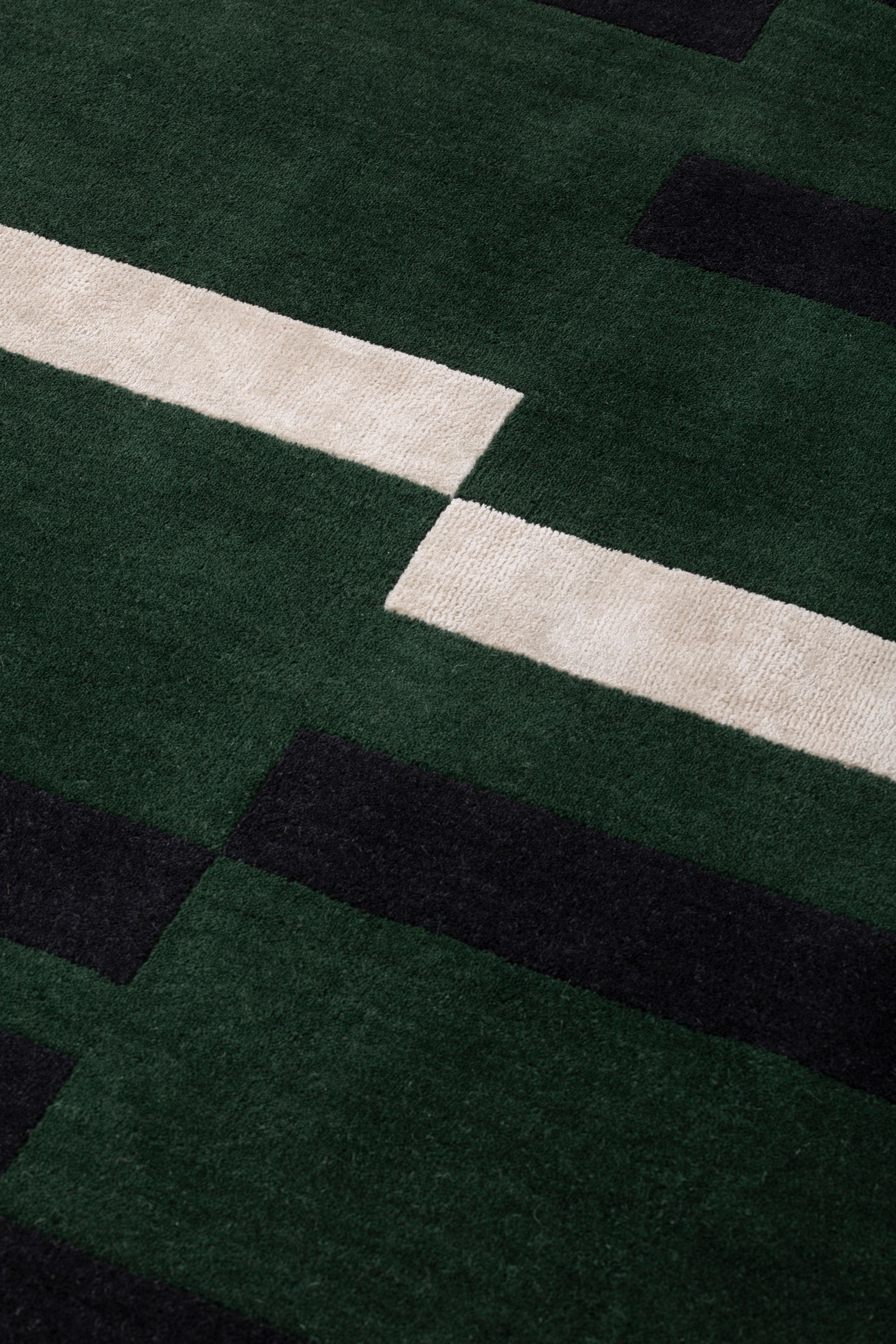 Modern cc-tapis Hello Sonia! Rhapsody 1 in Dark Green by Studiopepe For Sale