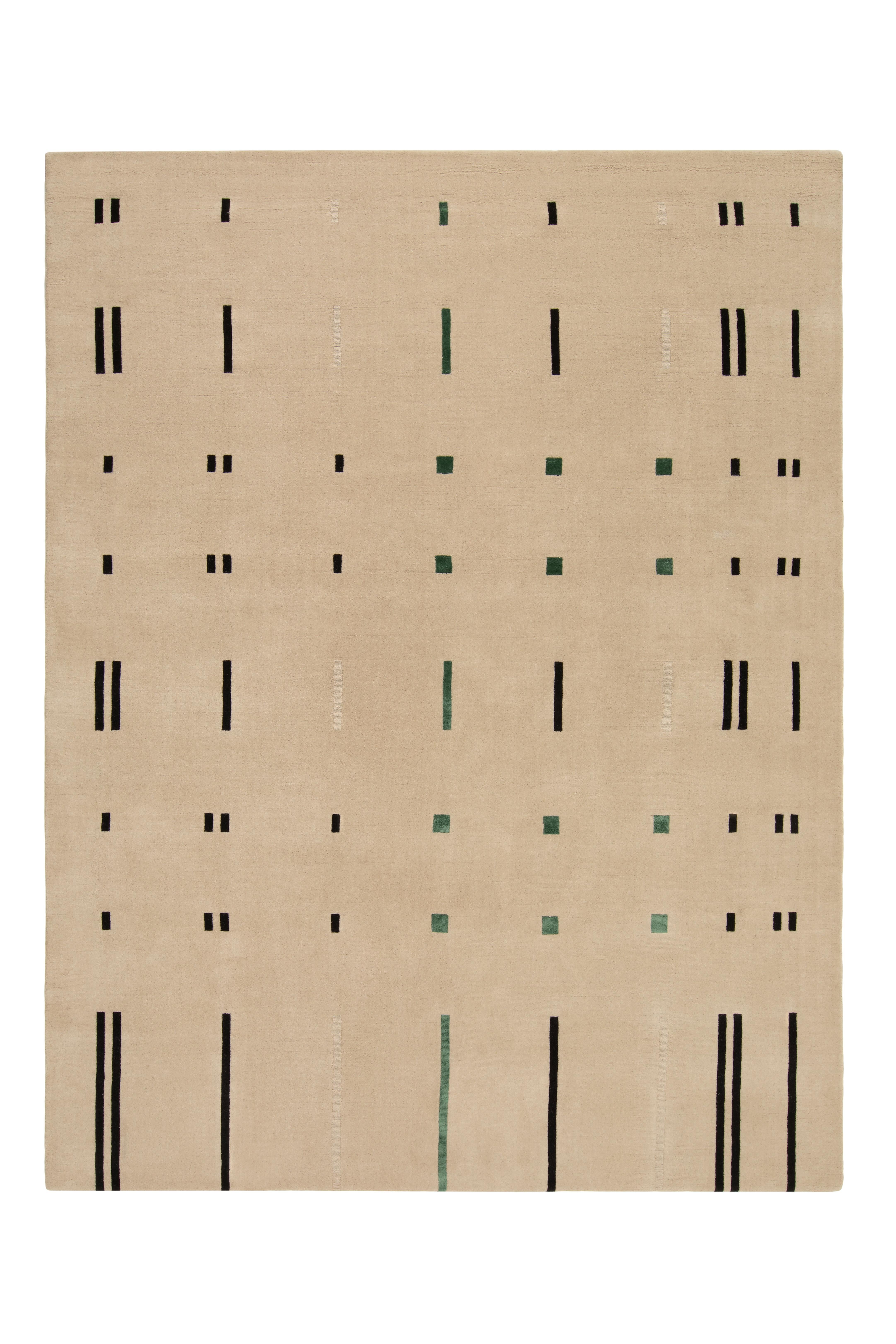 Hand-Knotted cc-tapis Hello Sonia! Rhapsody 2 in Light Green by Studiopepe For Sale