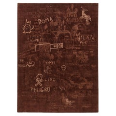 cc-tapis HYPERCODE Rectangular handmade rug in Burnt Umber by Roberto Sironi