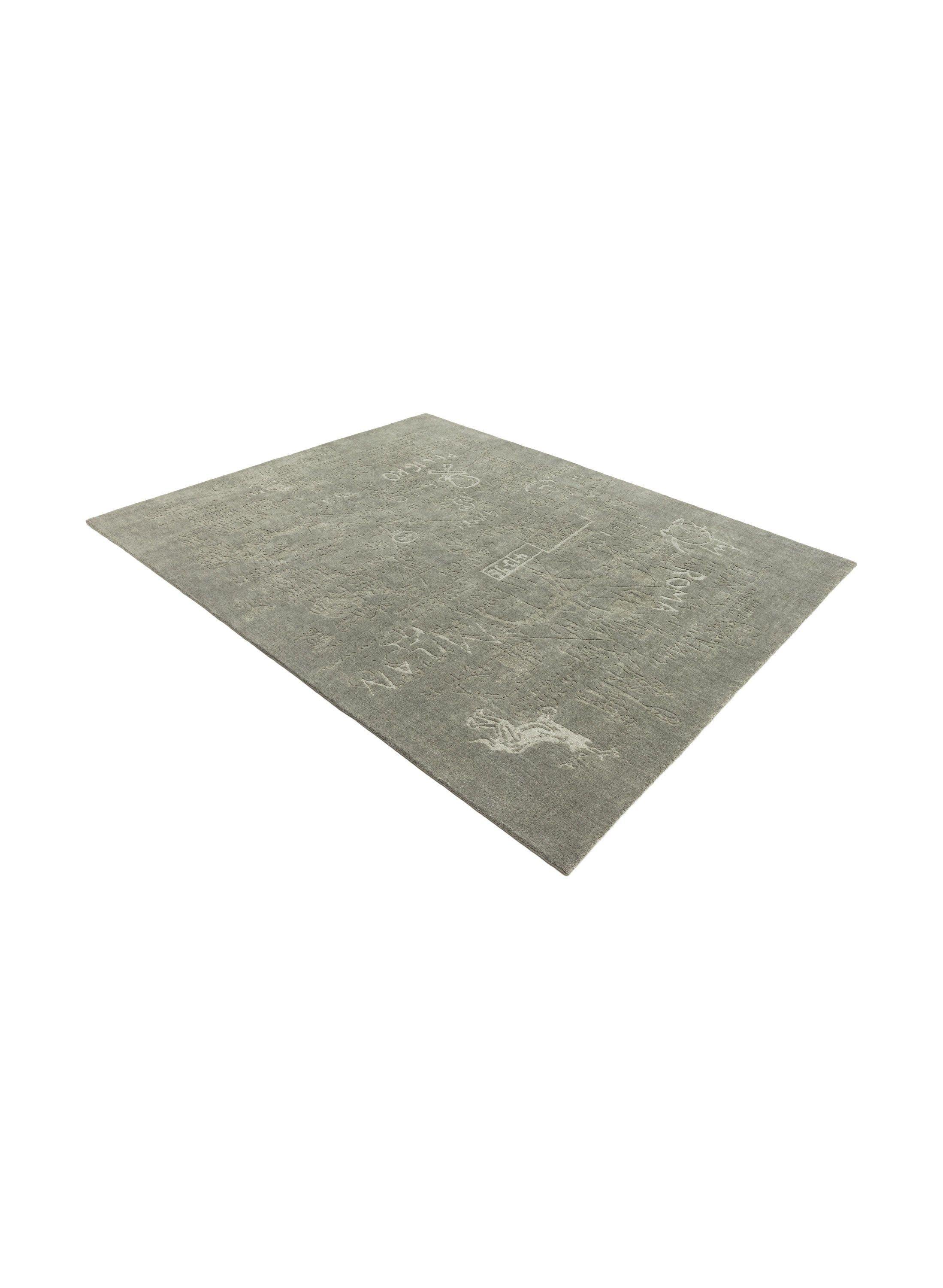 Hand-Knotted cc-tapis HYPERCODE Rectangular handmade rug in Lichen by Roberto Sironi For Sale