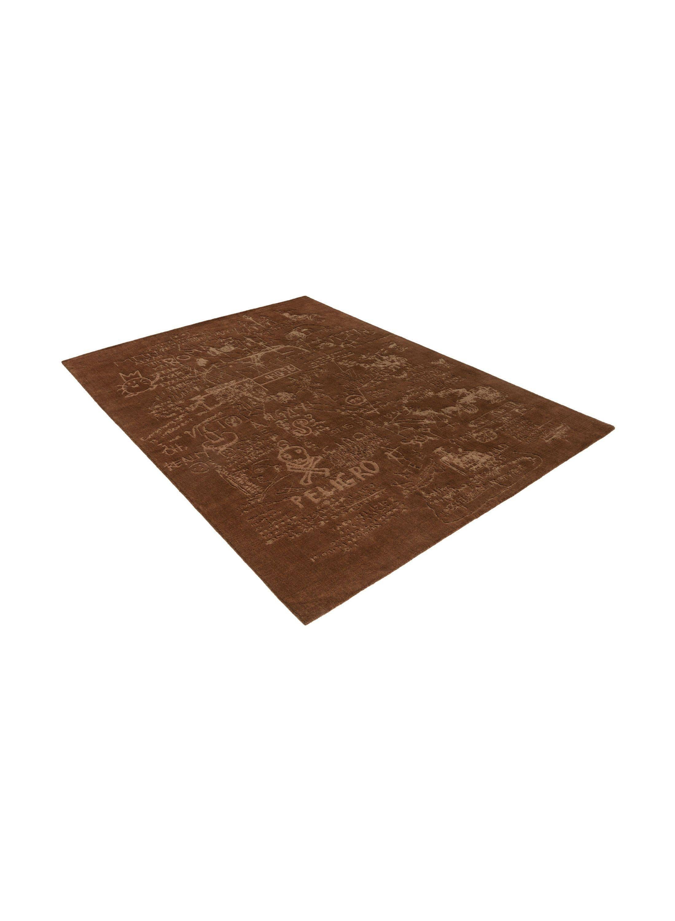 Hand-Knotted cc-tapis HYPERCODE Rectangular handmade rug in Raw earth by Roberto Sironi For Sale