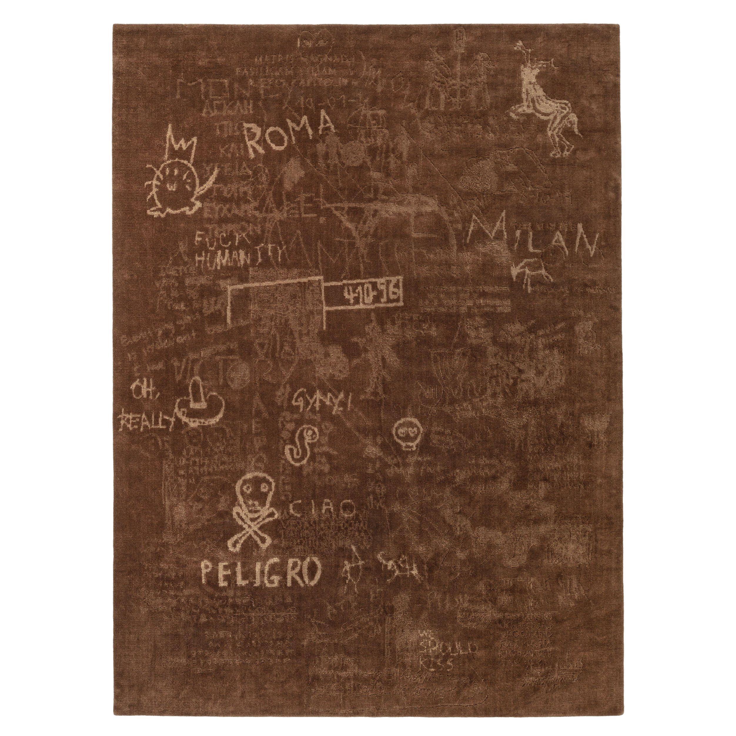 cc-tapis HYPERCODE Rectangular handmade rug in Raw earth by Roberto Sironi
