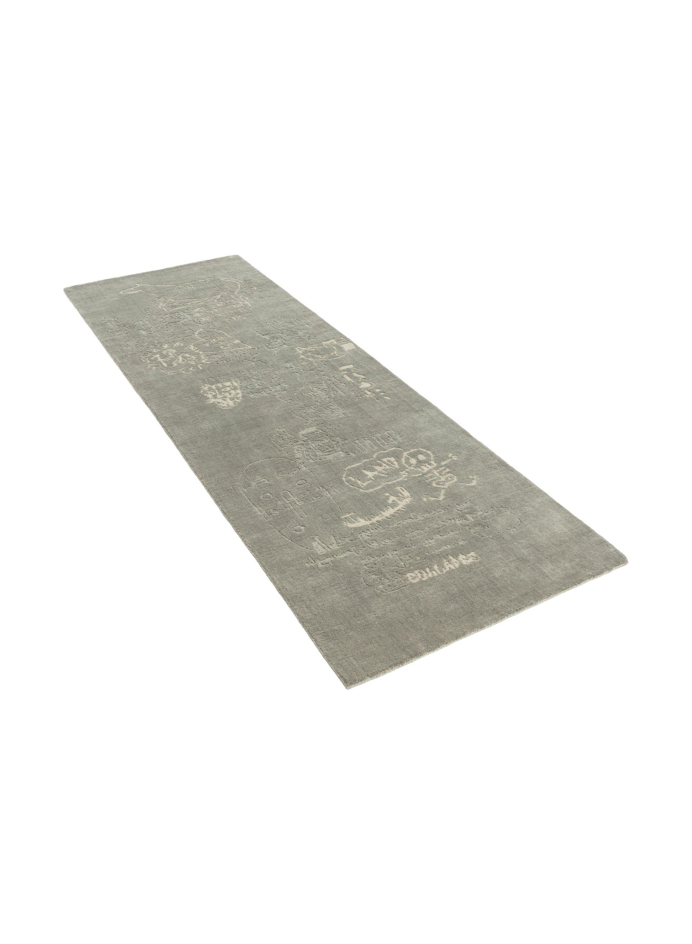 Annodato a mano cc-tapis HYPERCODE Tappeto Runner fatto a mano in Lichene di Roberto Sironi in vendita