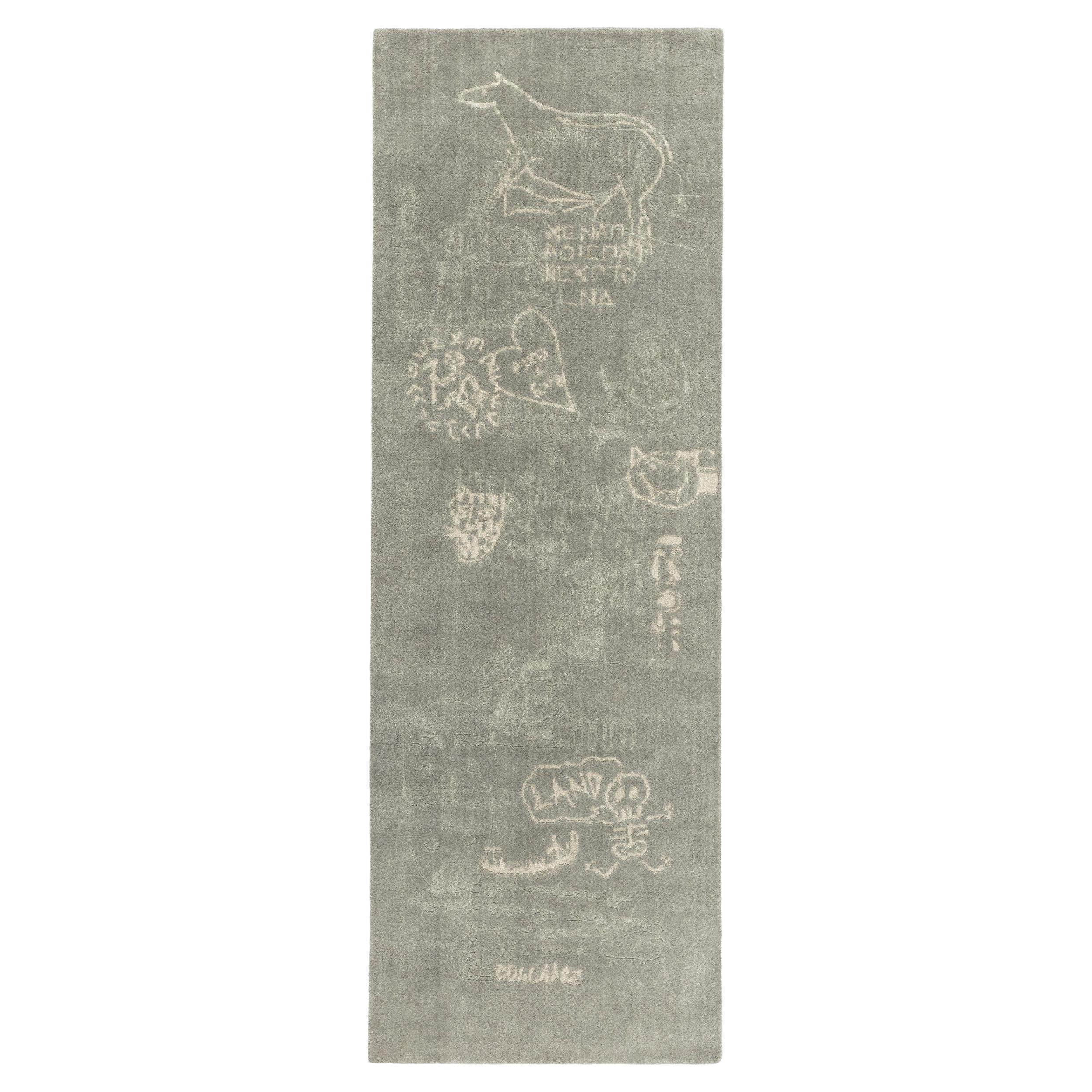 cc-tapis HYPERCODE Runner handmade rug in Lichen by Roberto Sironi