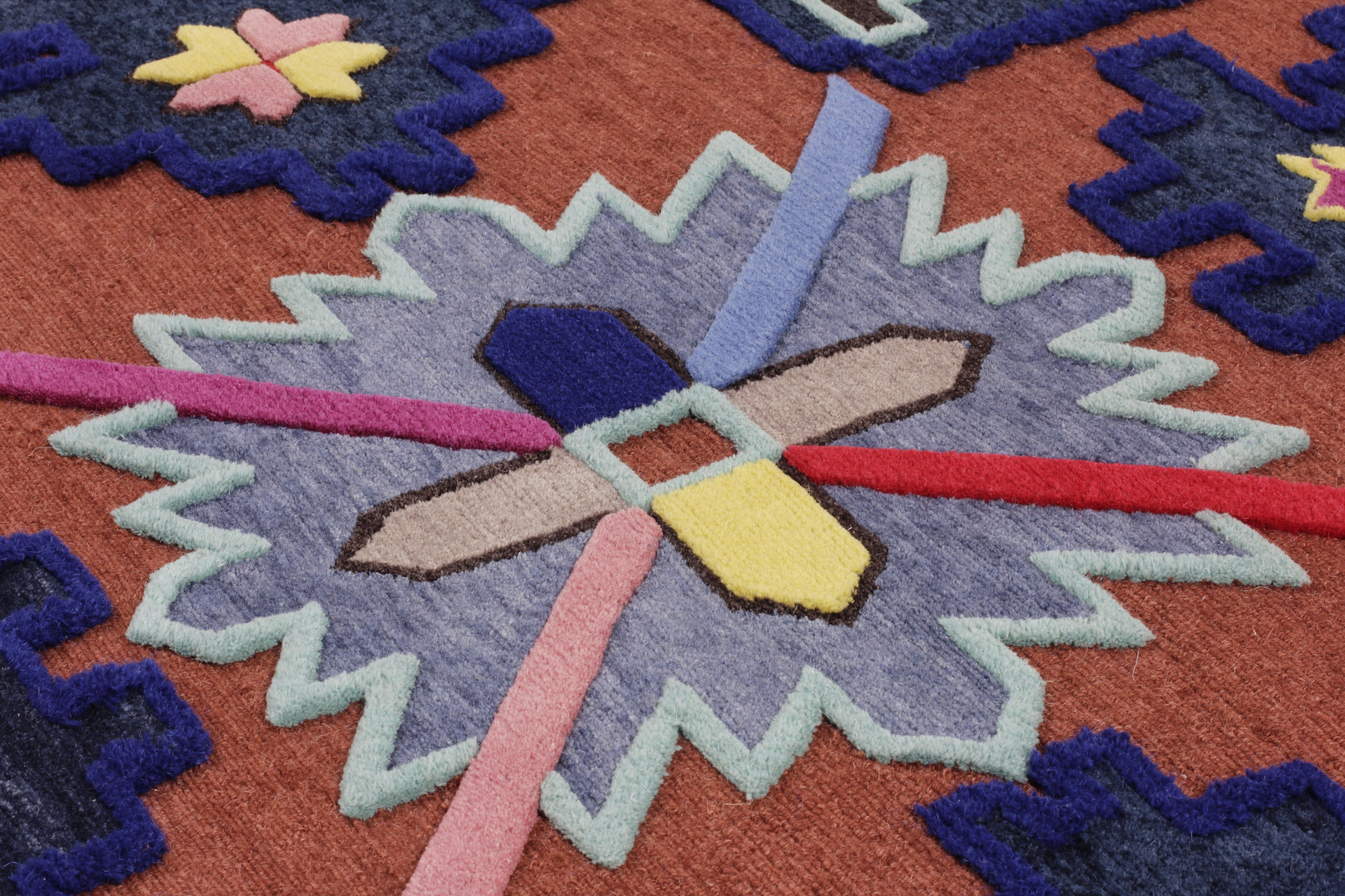 Noué à la main dans l'atelier de cc-tapis à Katmandou, au Népal. Le tapis est fabriqué avec un tissage en coton, une laine de l'Himalaya et de la soie pure, provenant des régions entourant l'atelier. 152.000 nœuds individuels par mètre carré