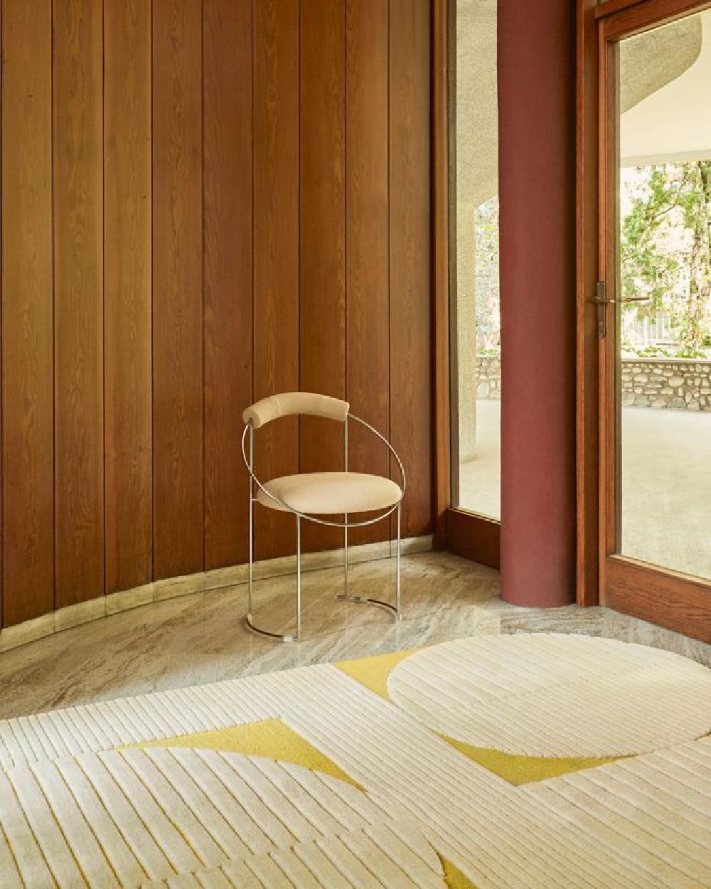 Nepalese cc-tapis Le Tapis Nomade Yellow Rug by Atelier De Troupe For Sale