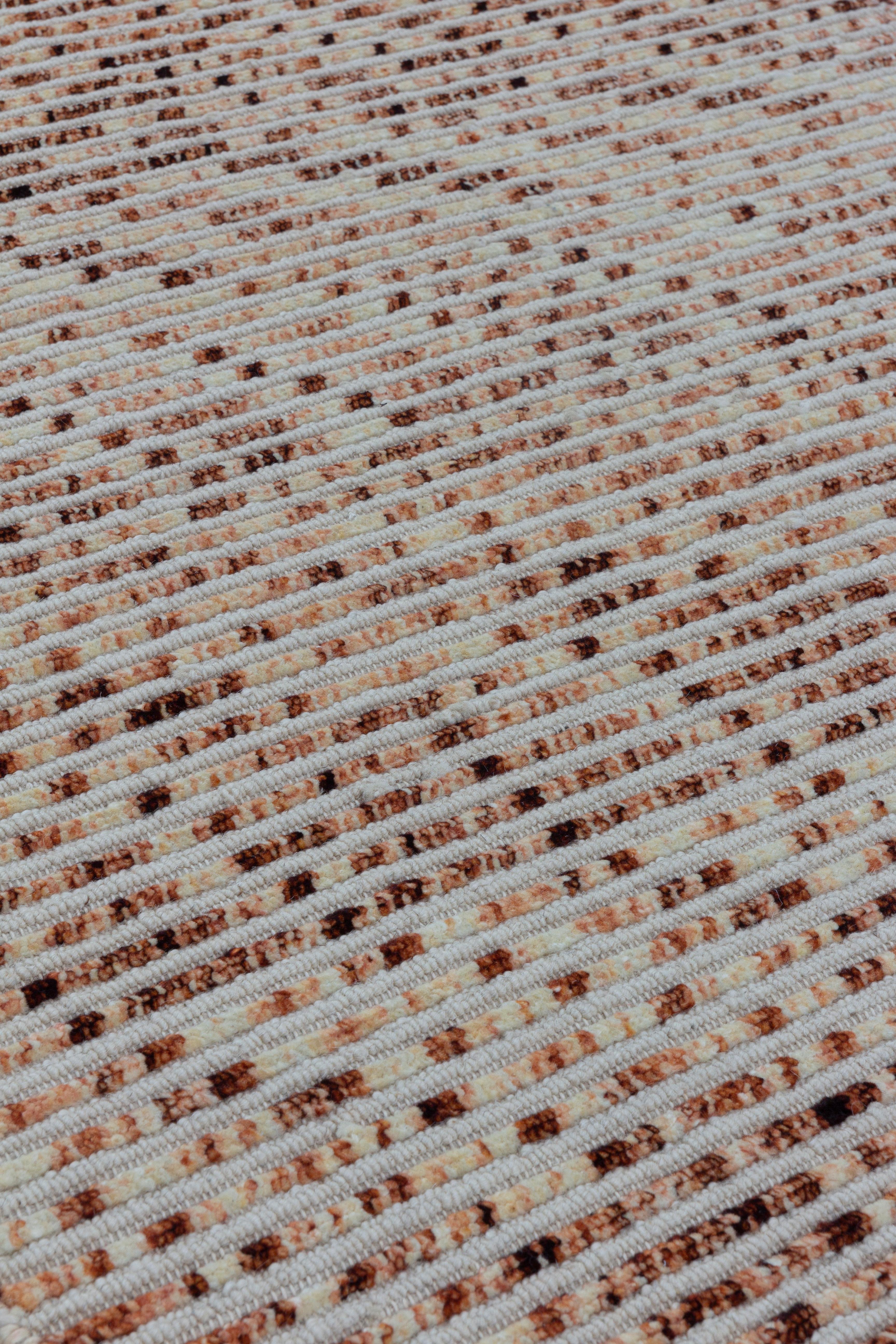 cc-tapis Lines Roter handgefertigter Teppich aus Himalaya-Wolle von Philippe Malouin (Moderne) im Angebot