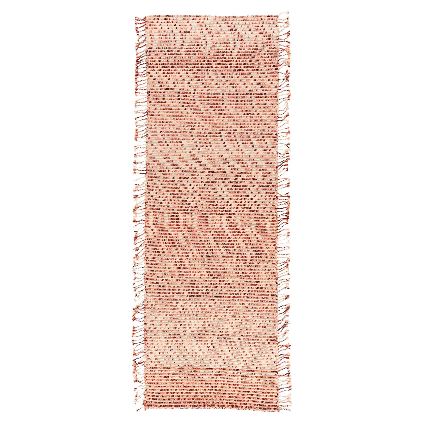 cc-tapis Lines Roter handgefertigter Teppich aus Himalaya-Wolle von Philippe Malouin im Angebot
