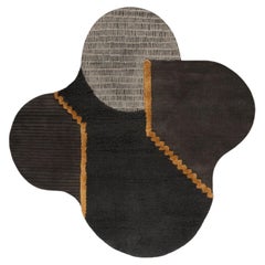 cc-tapis Lunar Addiction Tappeto quadrato ocra fatto a mano di Studiopepe