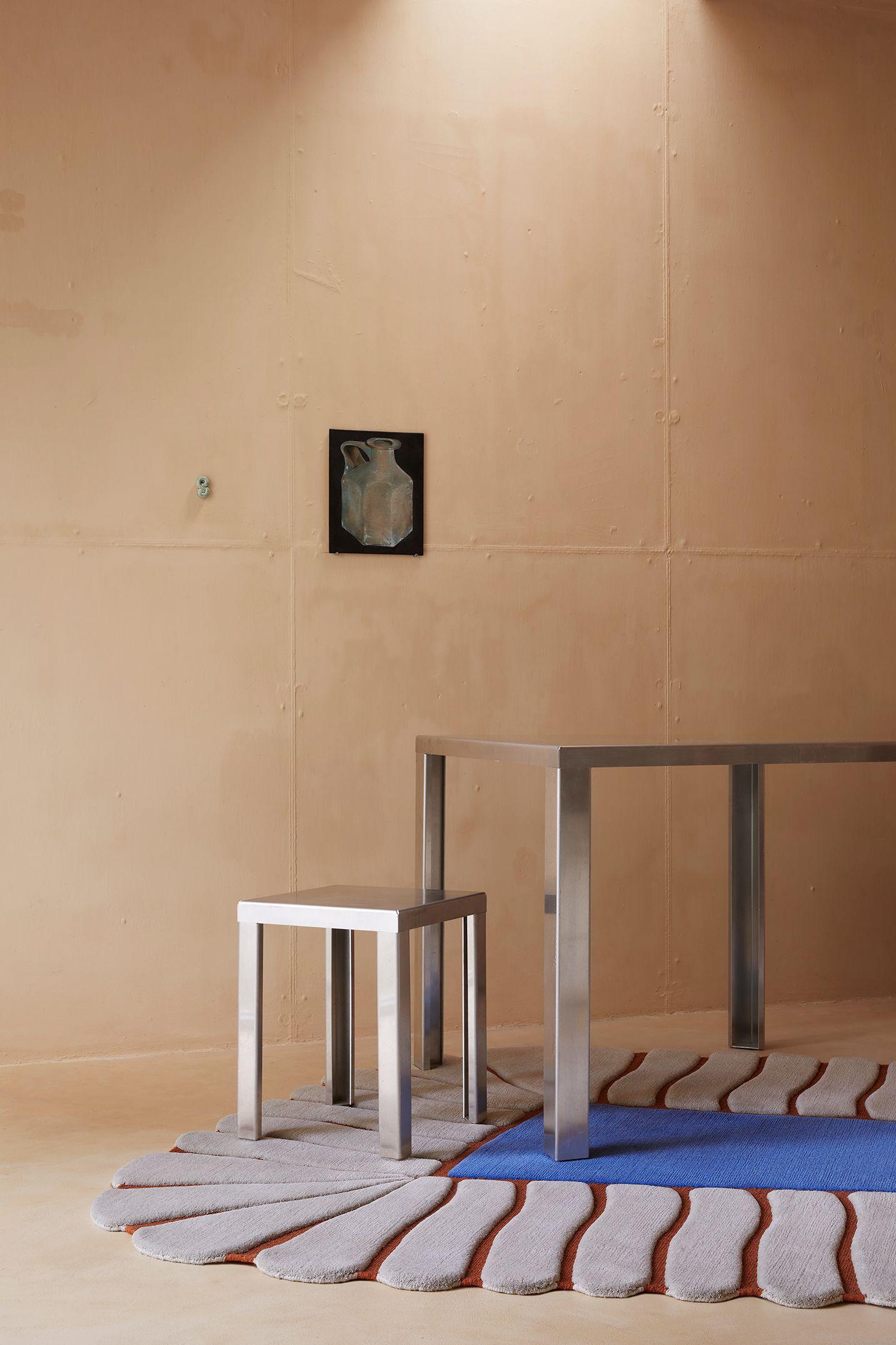 cc-tapis M'AMA NON M'AMA Large tappeto fatto a mano in Frost / Blue di Patricia Urquiola in vendita 12