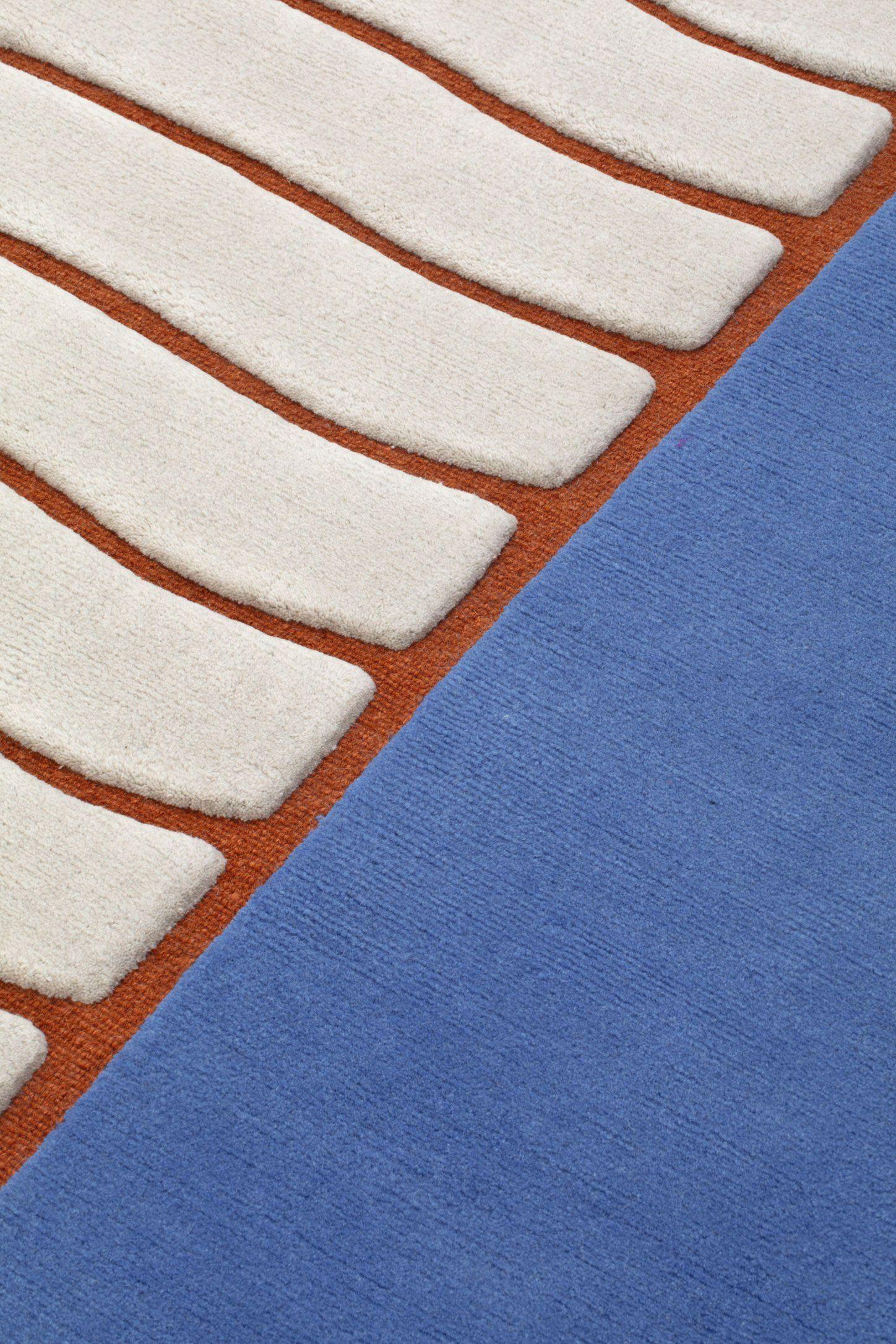 Annodato a mano cc-tapis M'AMA NON M'AMA Large tappeto fatto a mano in Frost / Blue di Patricia Urquiola in vendita