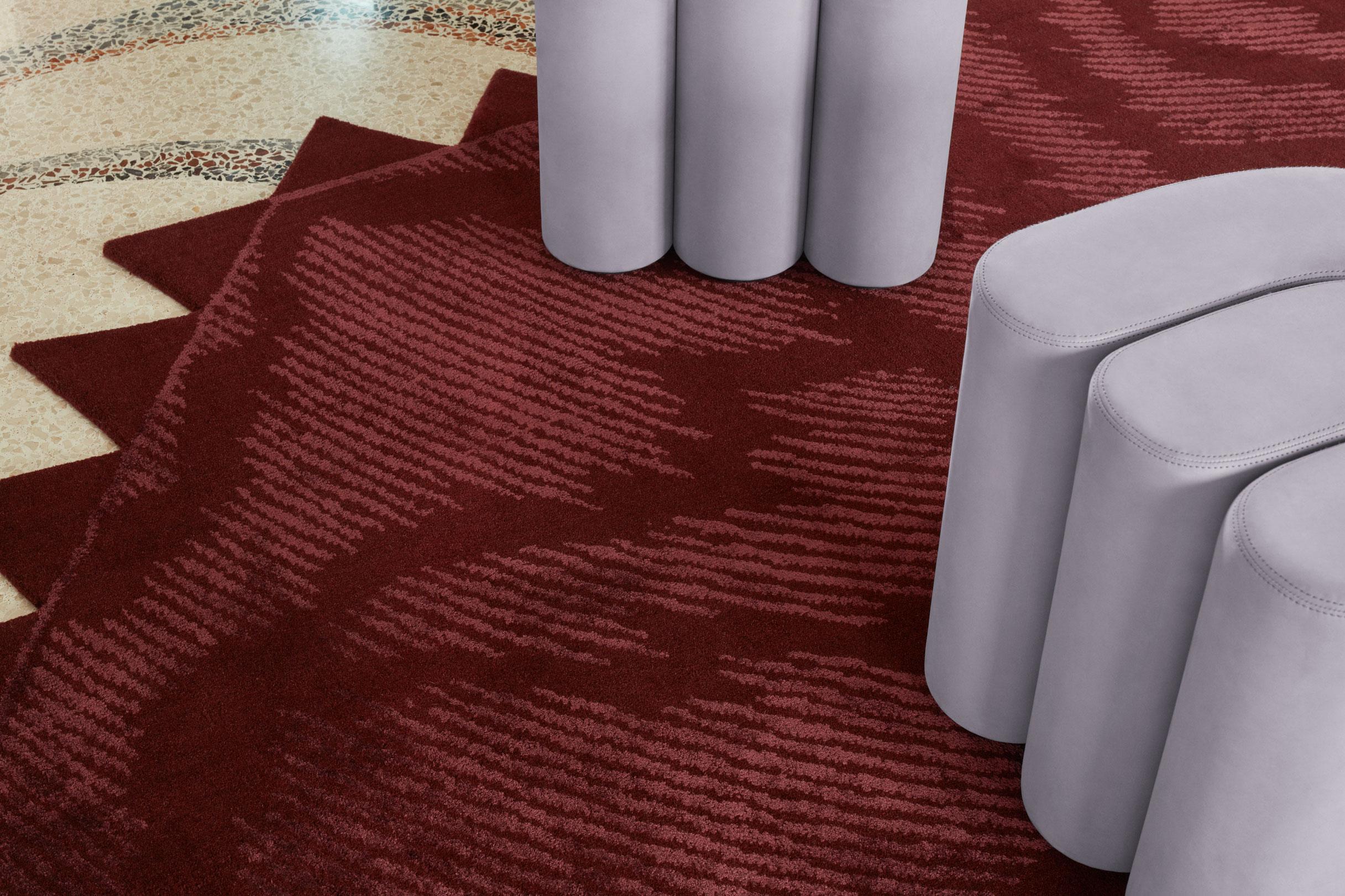 cc-tapis Tappeto Moire' Collection Quadratic Lilac by Objects for Common Interest in vendita 9