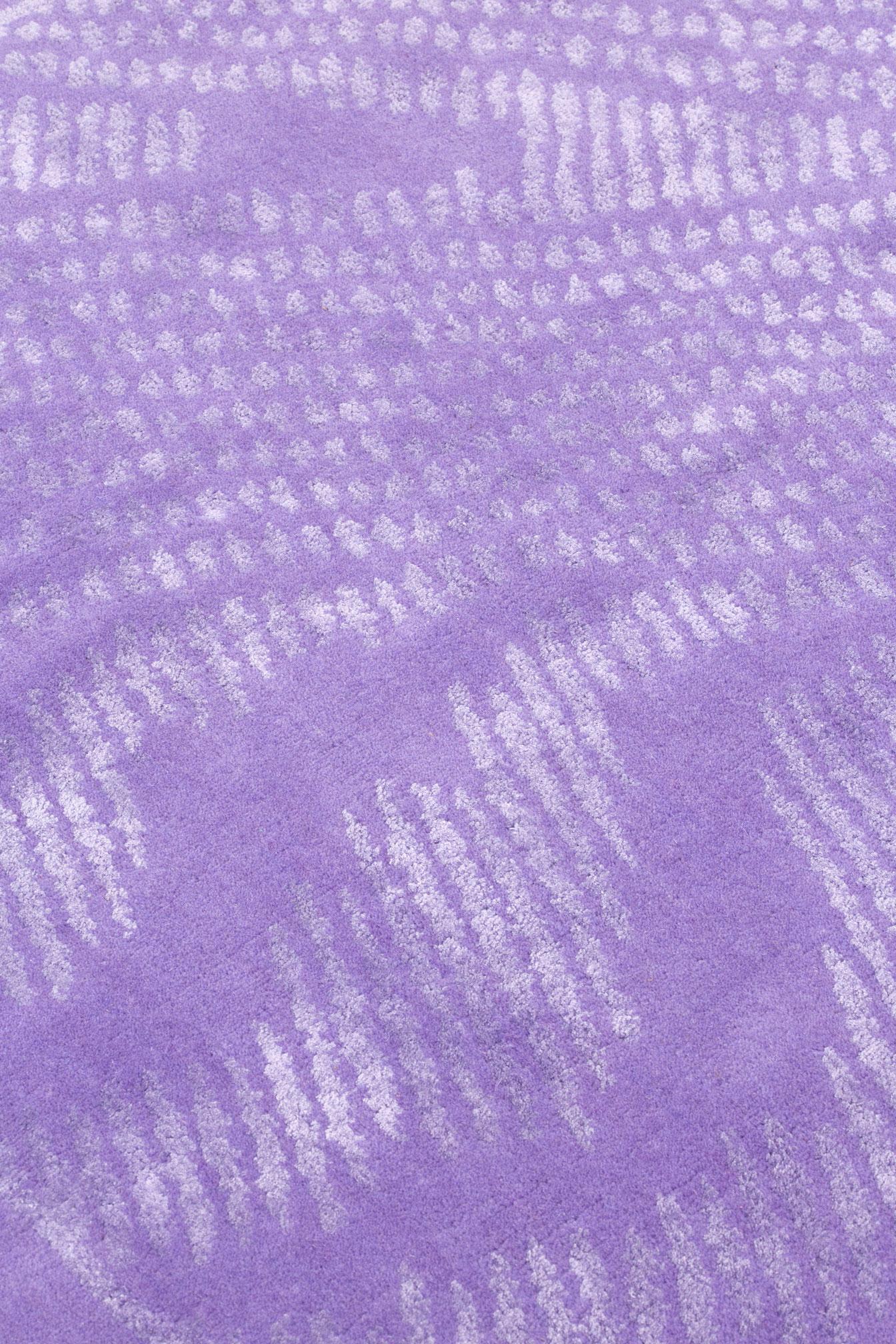 cc-tapis Moire' Collection Quadratic Lilac Rug by by Objects of Common Interest For Sale 4