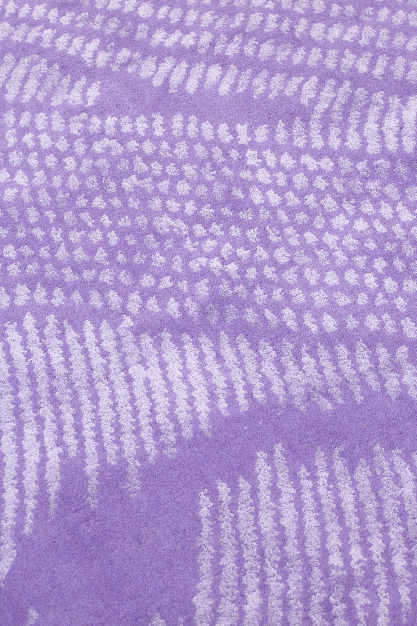 Modern cc-tapis Moire' Collection Zig Zag Lilac Rug by by Objects of Common Interest For Sale