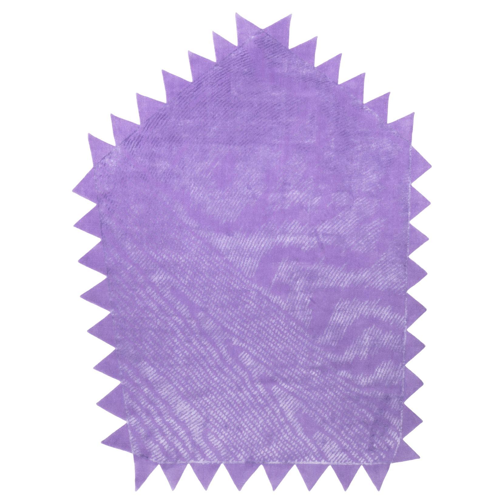 cc-tapis Moire' Collection Zig Zag Lilac Rug by by Objects of Common Interest For Sale