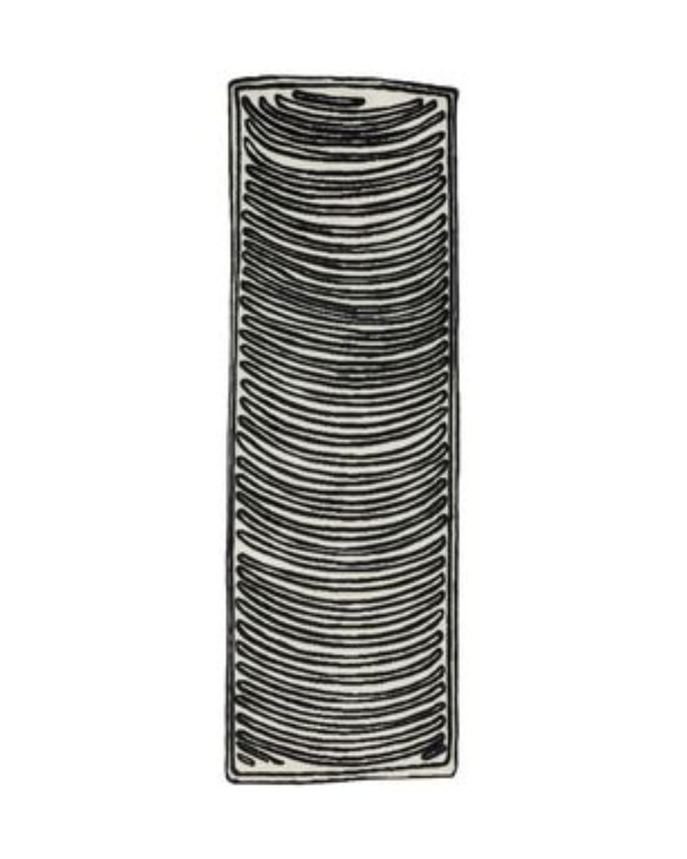 XXI secolo e contemporaneo cc-tapis Tappeto NAÏF CRESCENT fatto a mano in blu da David/nicolas in vendita