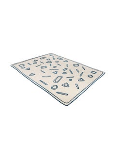 cc-tapis NAÏF GEOMETRIES Handgefertigter Teppich in Blau von David/Nicolas