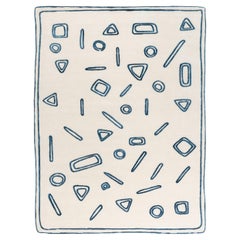 cc-tapis NAÏF GEOMETRIES tappeto fatto a mano in blu da David/nicolas