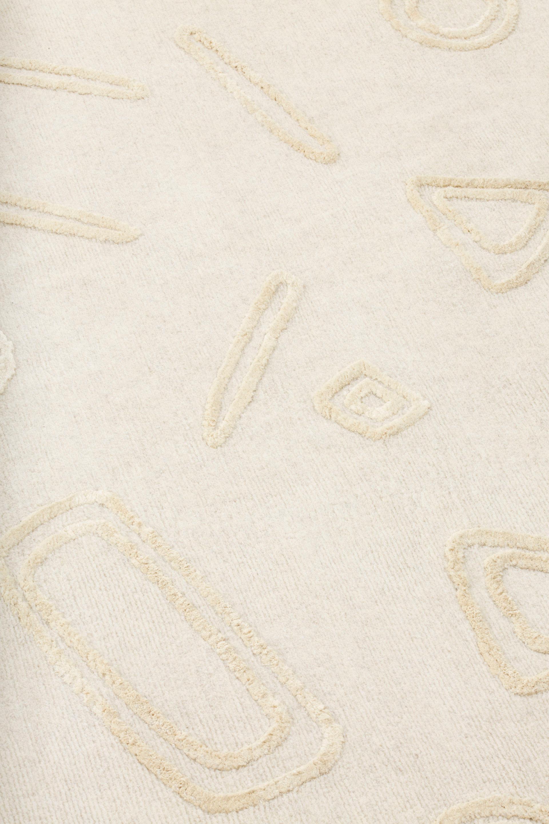 cc-tapis NAÏF GEOMETRIES tapis fait main en jaune par David/Nicolas en vente 2