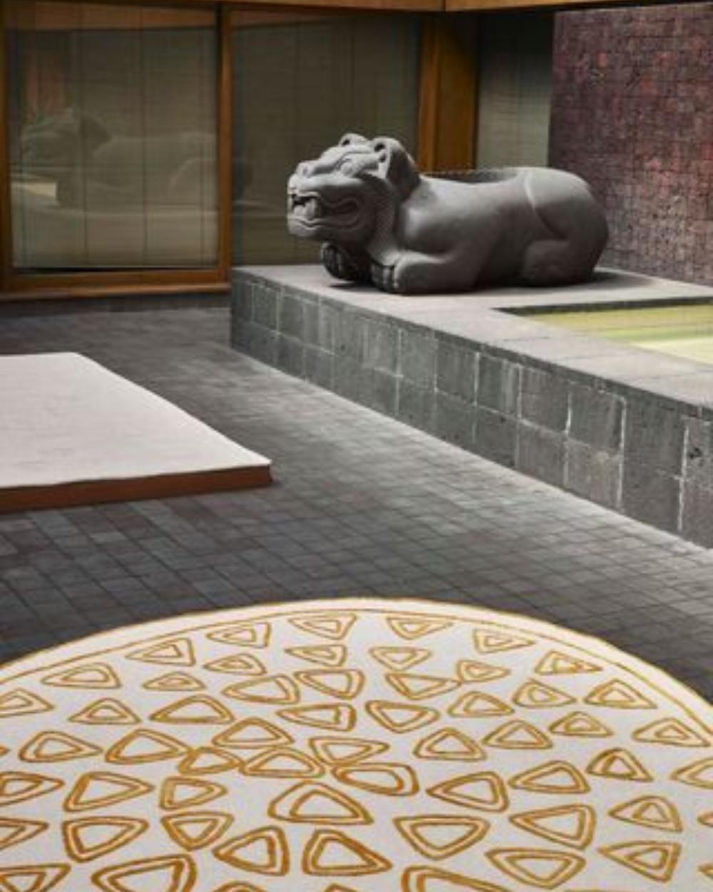 cc-tapis NAÏF GEOMETRIES tapis fait main en jaune par David/Nicolas en vente 5