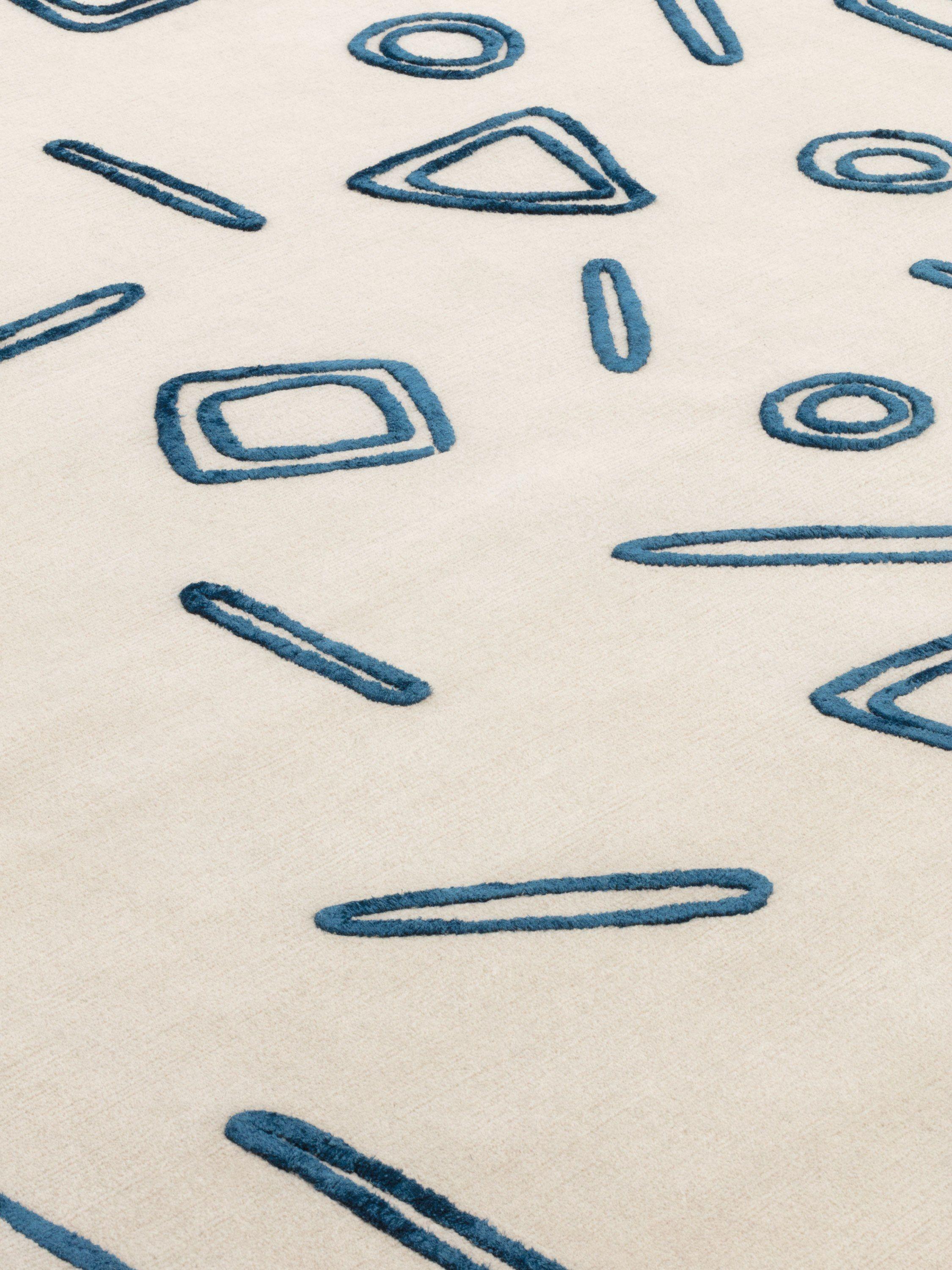 Laine cc-tapis NAÏF GEOMETRIES tapis fait main en jaune par David/Nicolas en vente