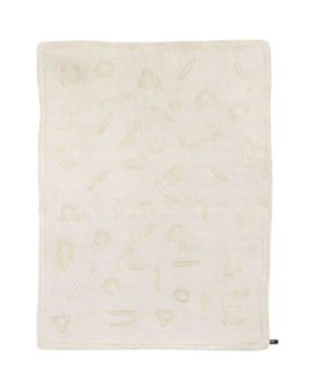 cc-tapis NAÏF GEOMETRIES tapis fait main en jaune par David/Nicolas en vente 1