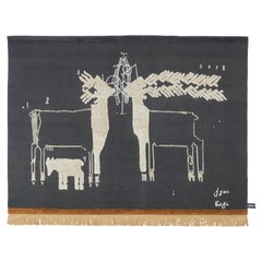 cc-tapis Night of a Hunter, Teppich mit zwei Hirschen von Rooms Studio