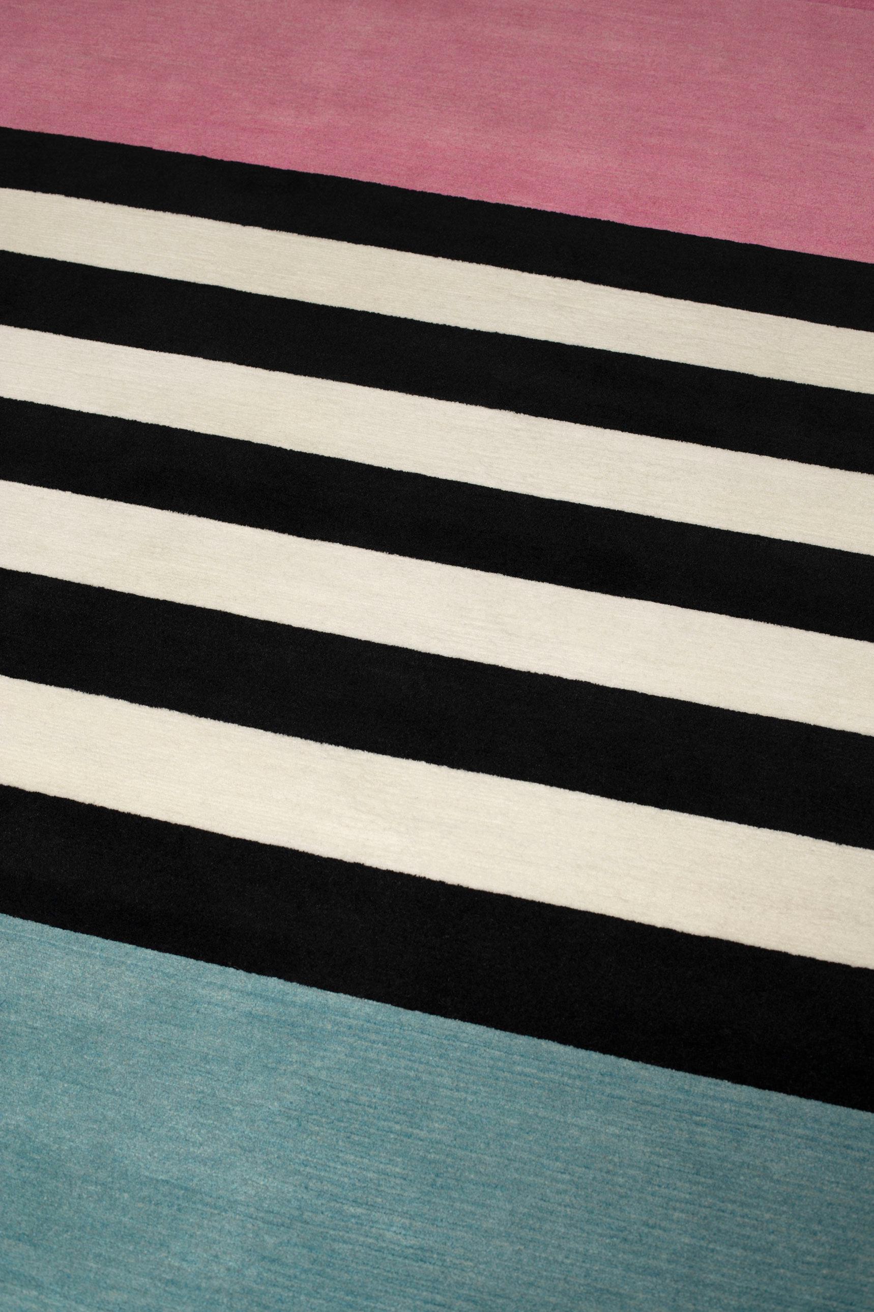 Modern cc-tapis Noir Blanc Les Arcs Collection by Charlotte Perriand - IN STOCK For Sale