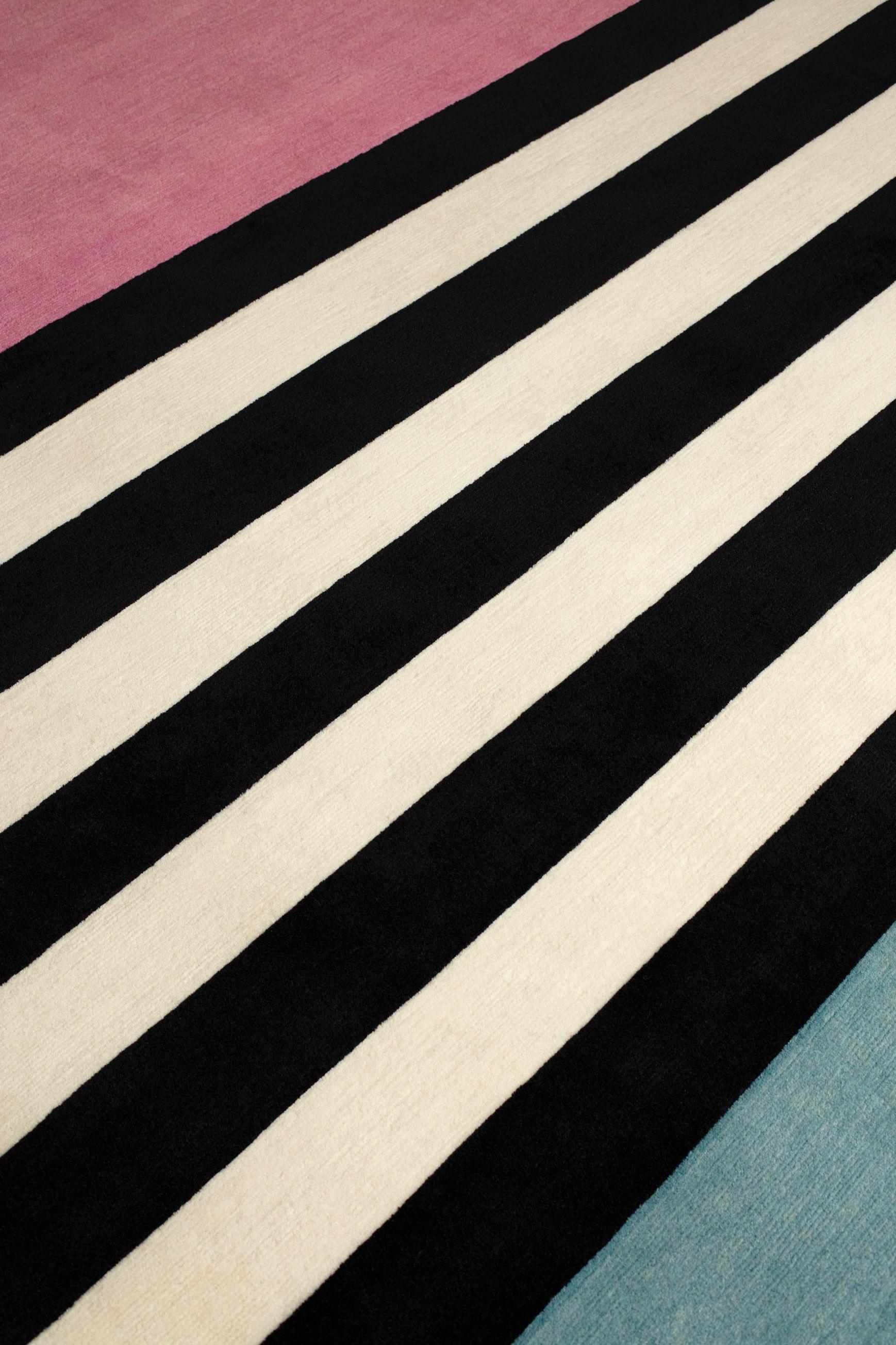 Nepalese cc-tapis Noir Blanc Les Arcs Collection by Charlotte Perriand - IN STOCK For Sale