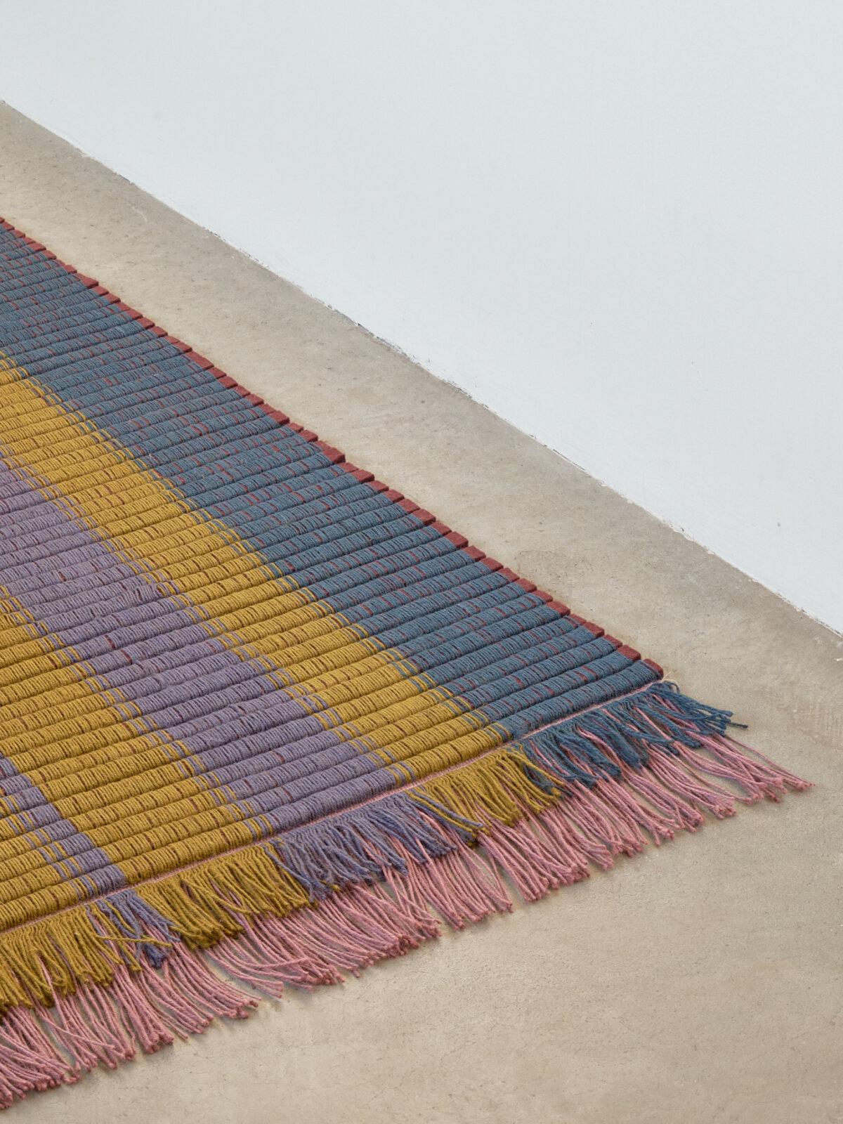 Hand-Woven cc-tapis OMOTE HAKI RUNNER handmade rug by Mae Engelgeer For Sale