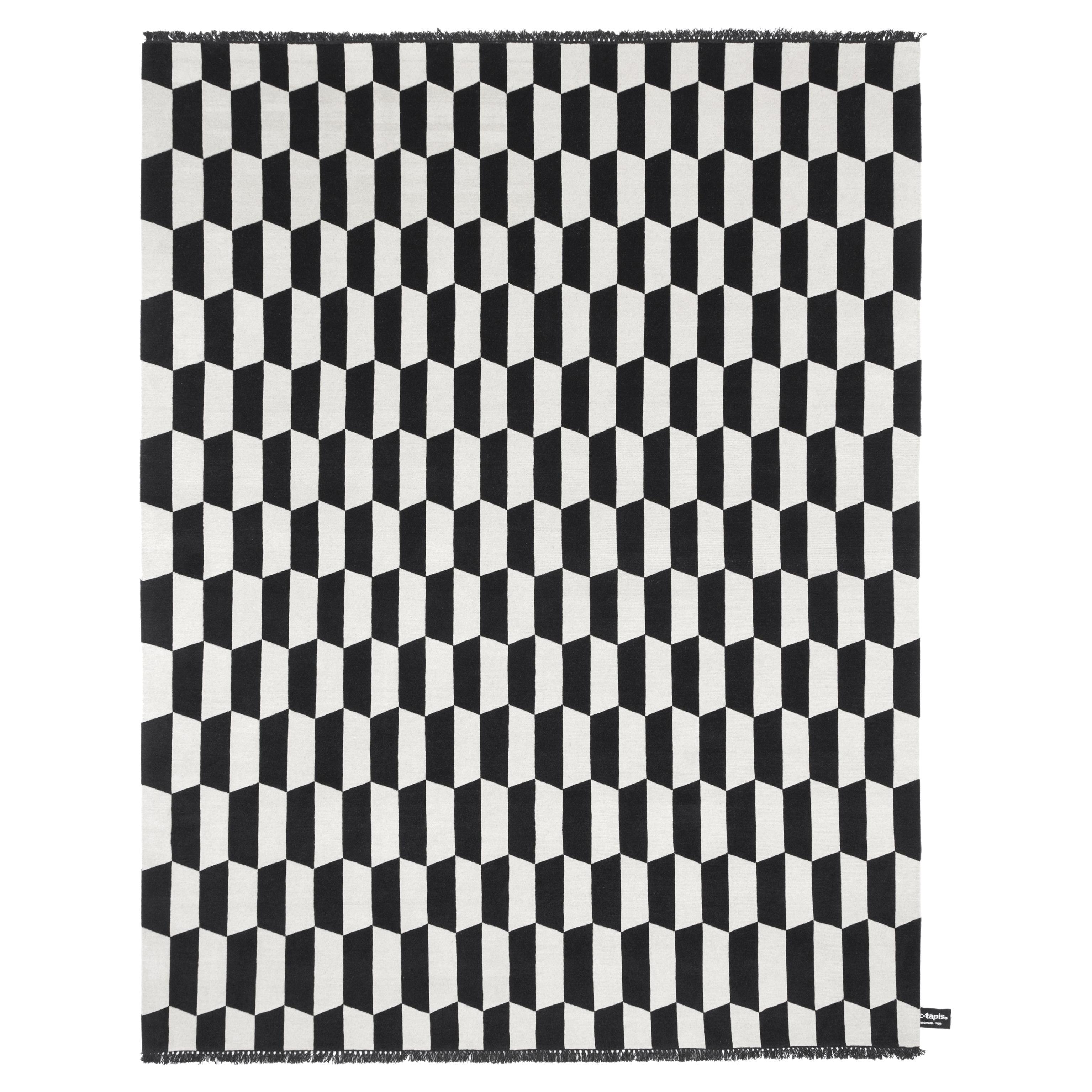 cc-tapis p.a.n.e  Black and White Pattern Rug  - IN STOCK