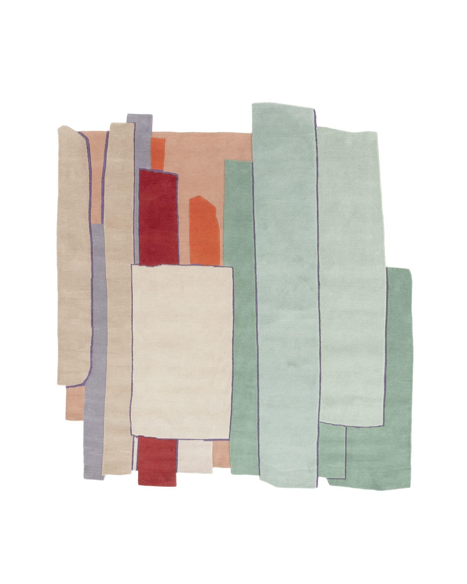 cc-tapis Patcha Quadratischer massiver Patcha-Teppich von Patricia Urquiola in STOCK (Moderne) im Angebot
