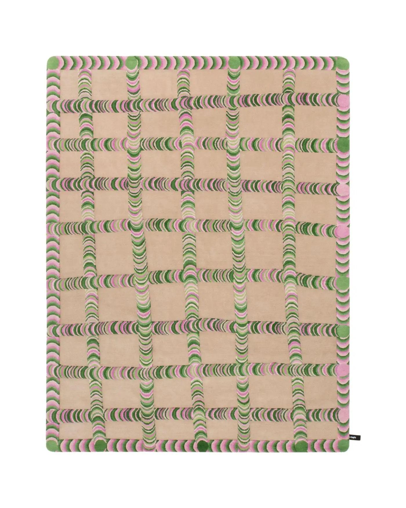 Modern cc-tapis Pipeline Green Rug Designed by Patricia Urquiola in STOCK For Sale
