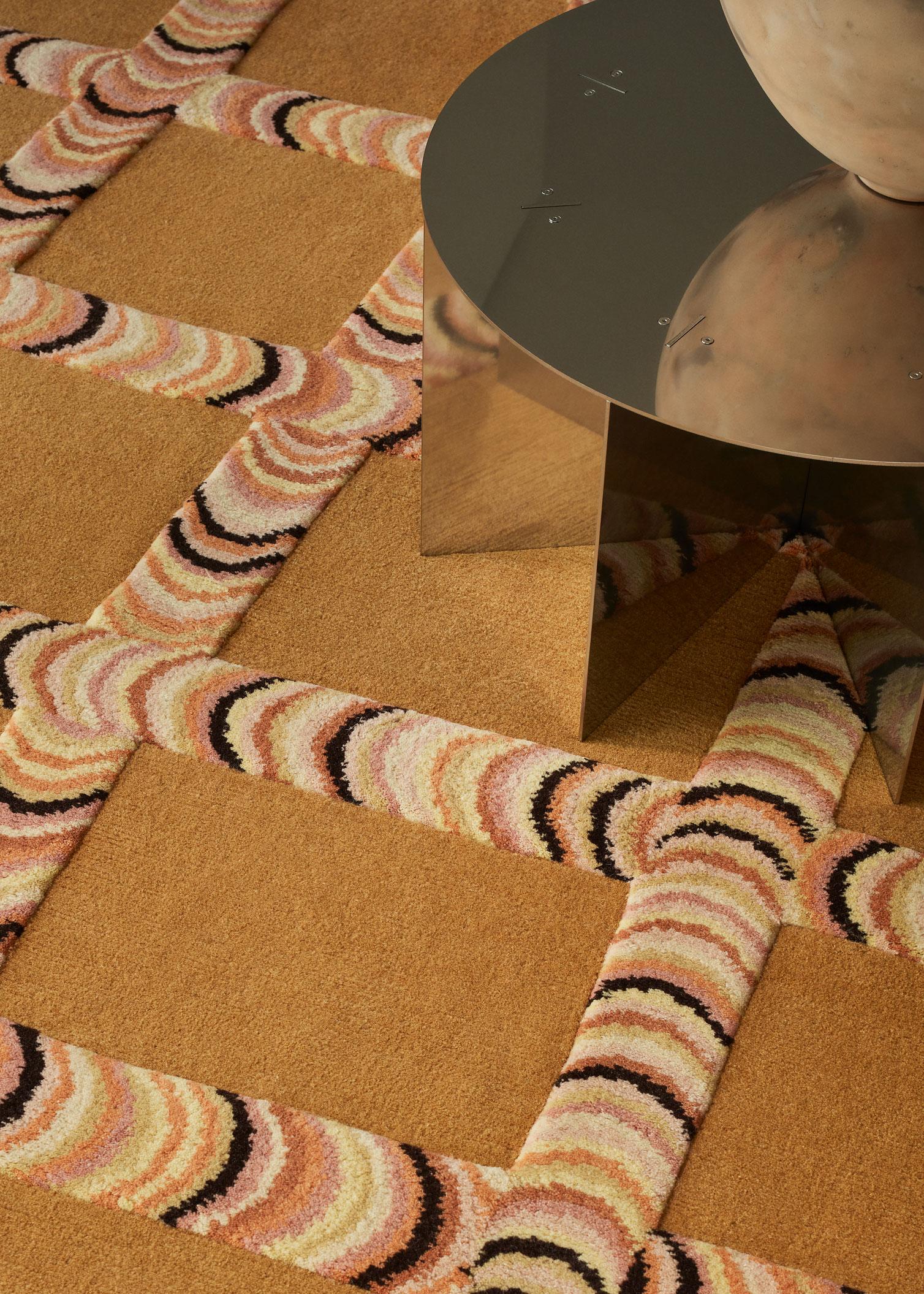 cc-tapis Runder Pipeline-Teppich von Patricia Urquiola (Handgeknüpft) im Angebot