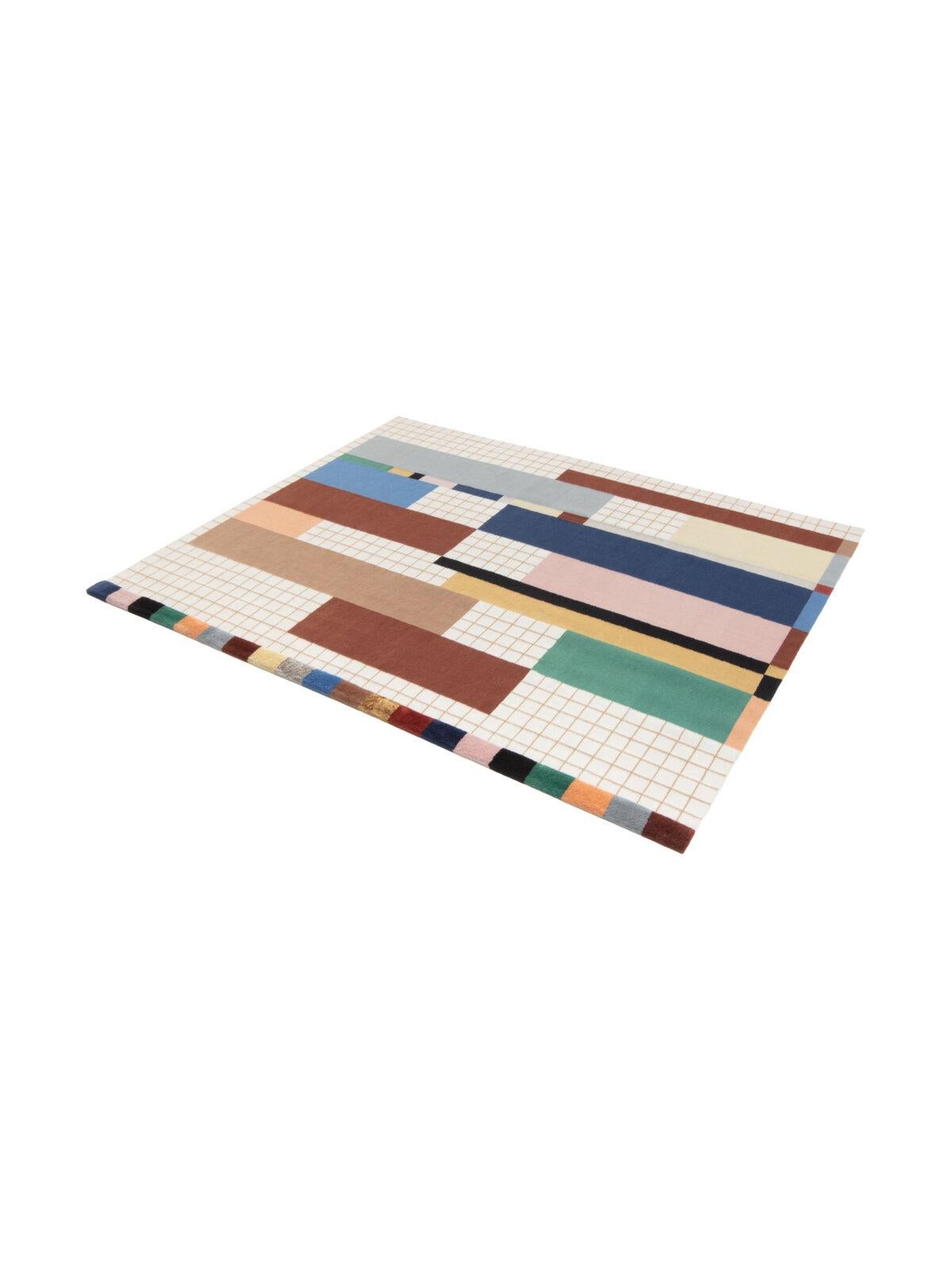 cc-tapis RAAG COLLECTION - RAAG RECTANGULAR GRID 1 handmade rug by  Doshi Levien In New Condition For Sale In Brooklyn, NY