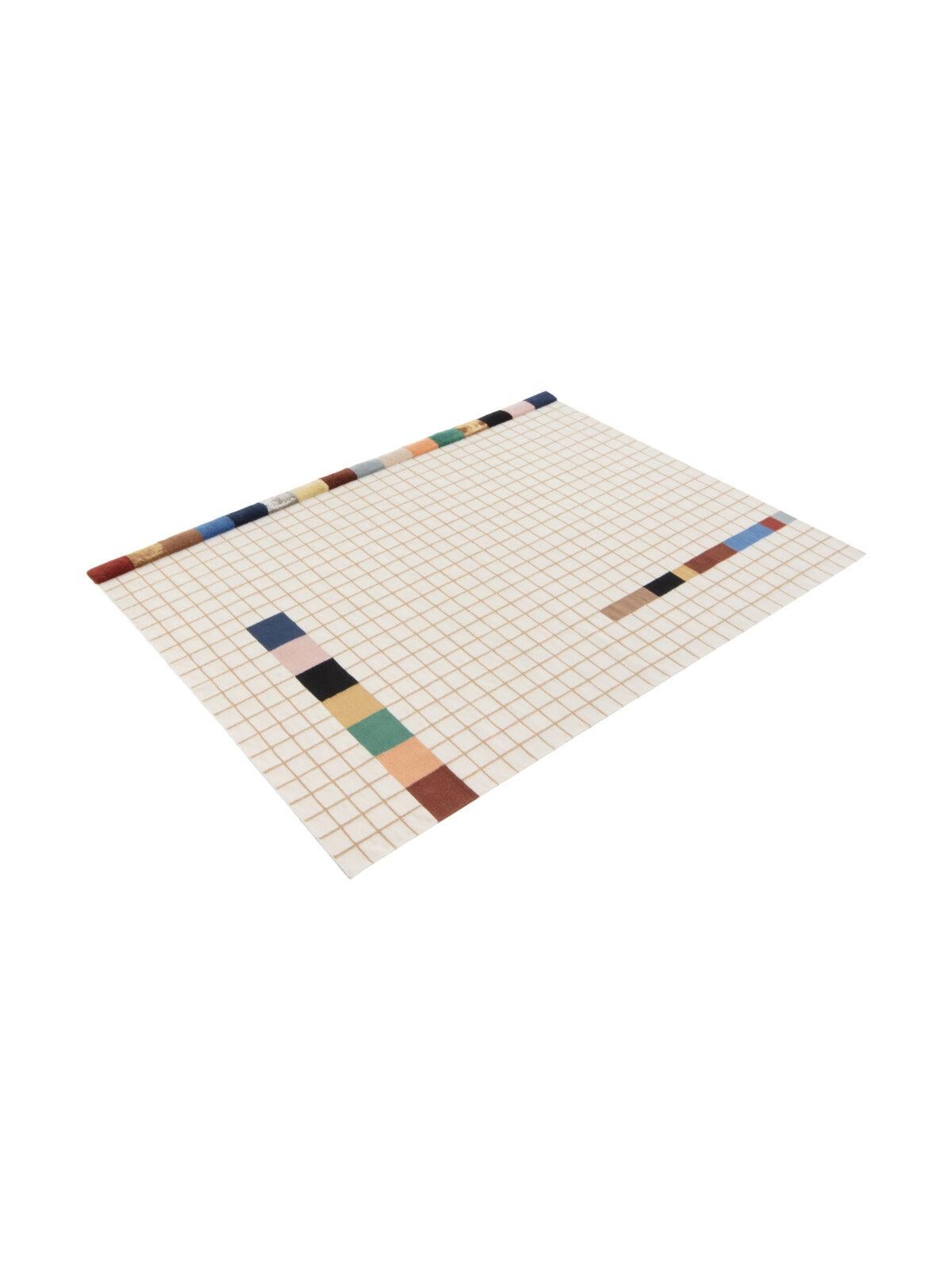 Indian cc-tapis Raag Collection - RAAG RECTANGULAR GRID 2 handmade rug by  Doshi Levien For Sale
