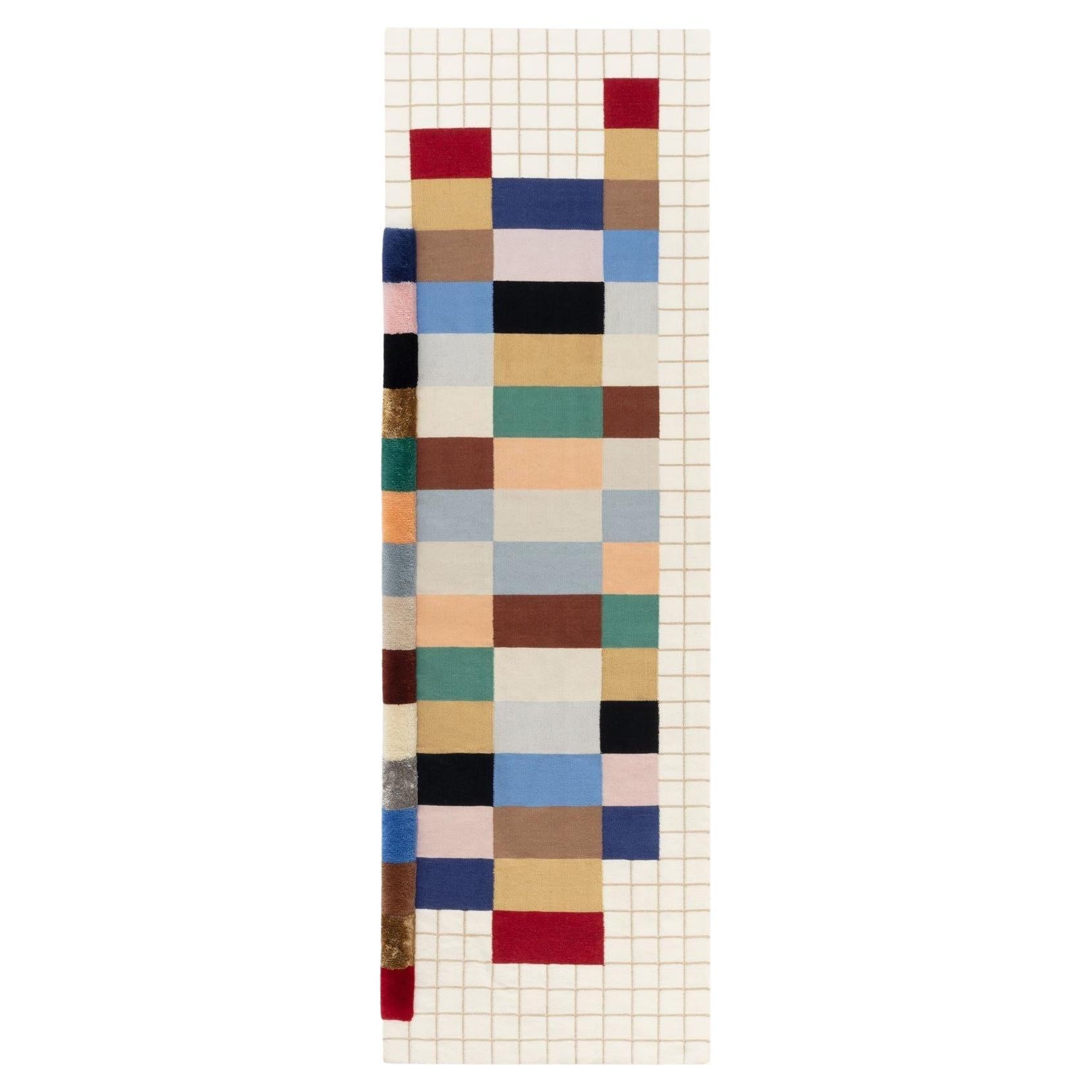 cc-tapis RAAG RECTANGULAR GRID 2 Tappeto Runner fatto a mano di  Doshi Levien in vendita