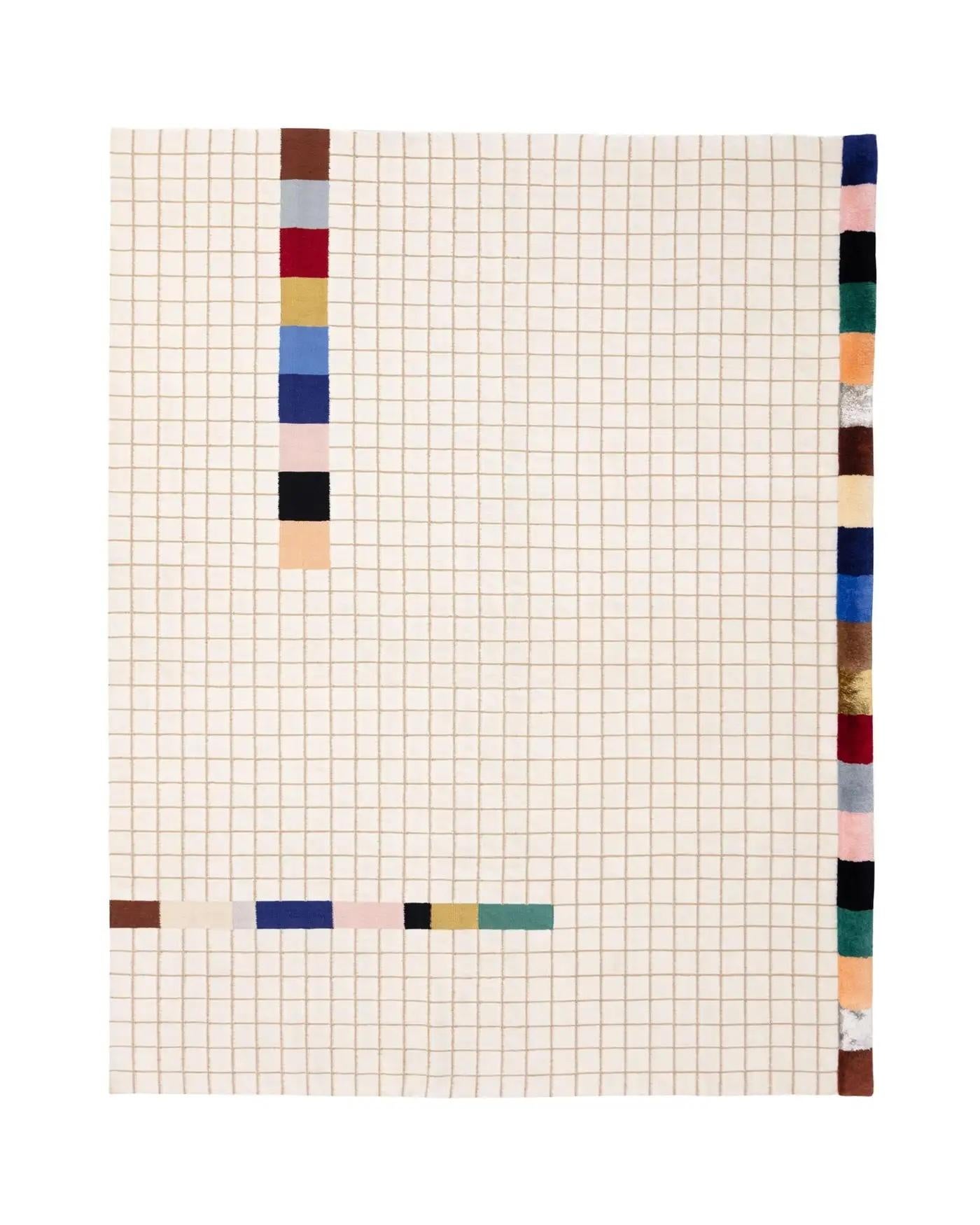 cc tapis RAAG RECTANGULAR GRID 3 DOSHI LEVIEN Teppich auf Lager (21. Jahrhundert und zeitgenössisch) im Angebot
