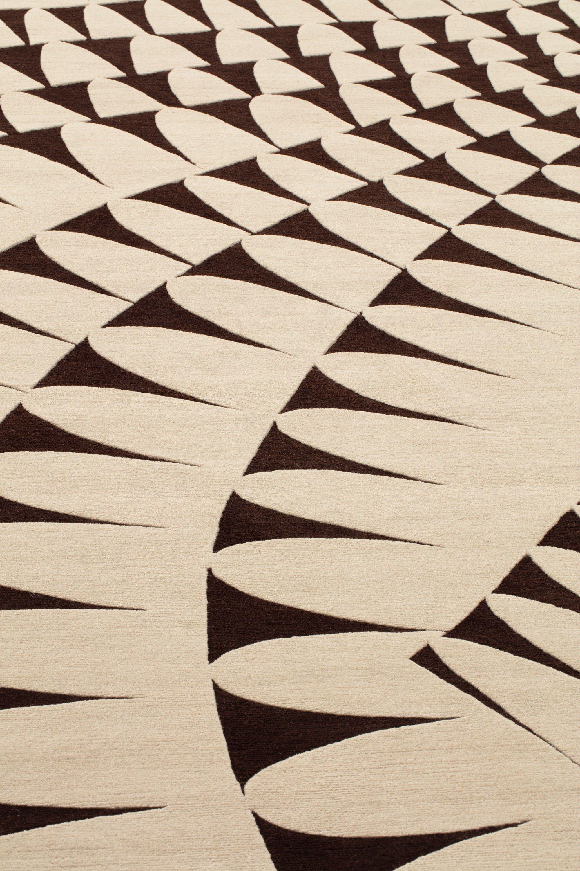 Népalais cc-tapis Tapis artisanal RIPPLE en Dune shadow Finish de Patricia Urquiola en vente